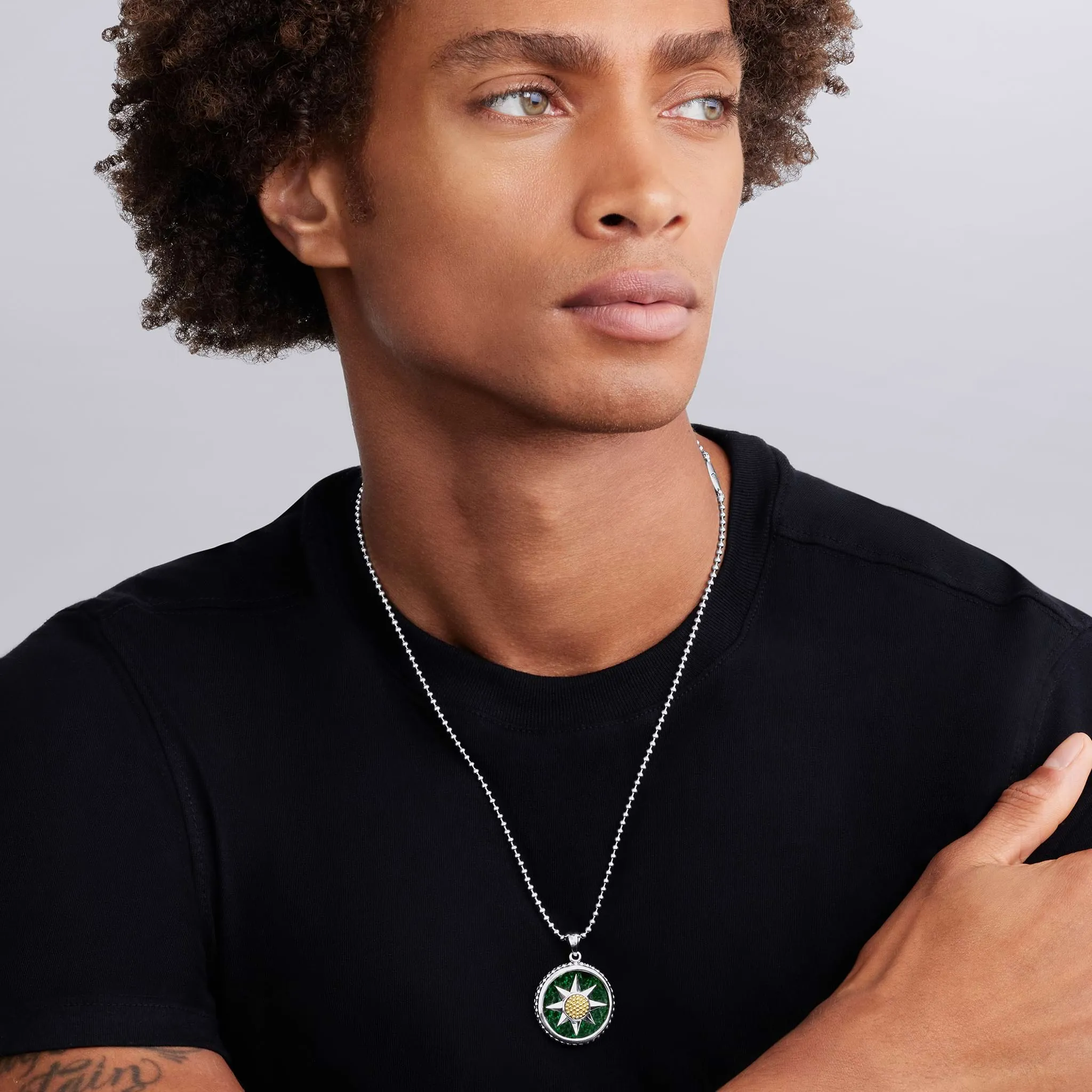 Anthem Two-Tone Jade Circle Burst Amulet sold by LAGOS product image thumbnail 2