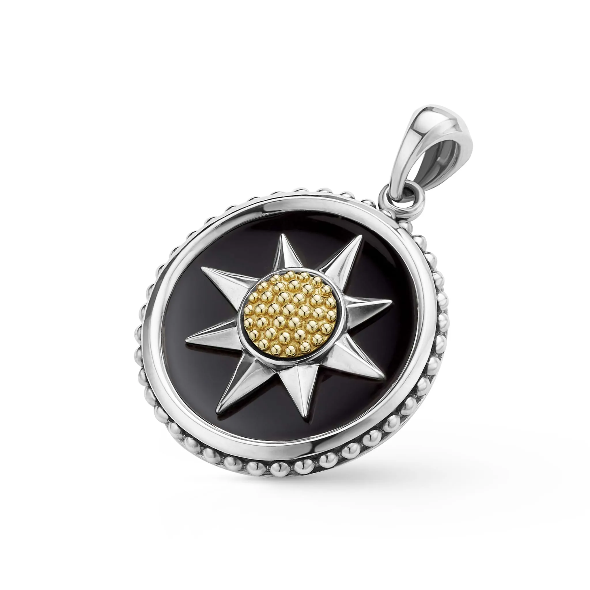 Anthem Two-Tone Black Agate Circle Burst Amulet sold by LAGOS product image thumbnail 3