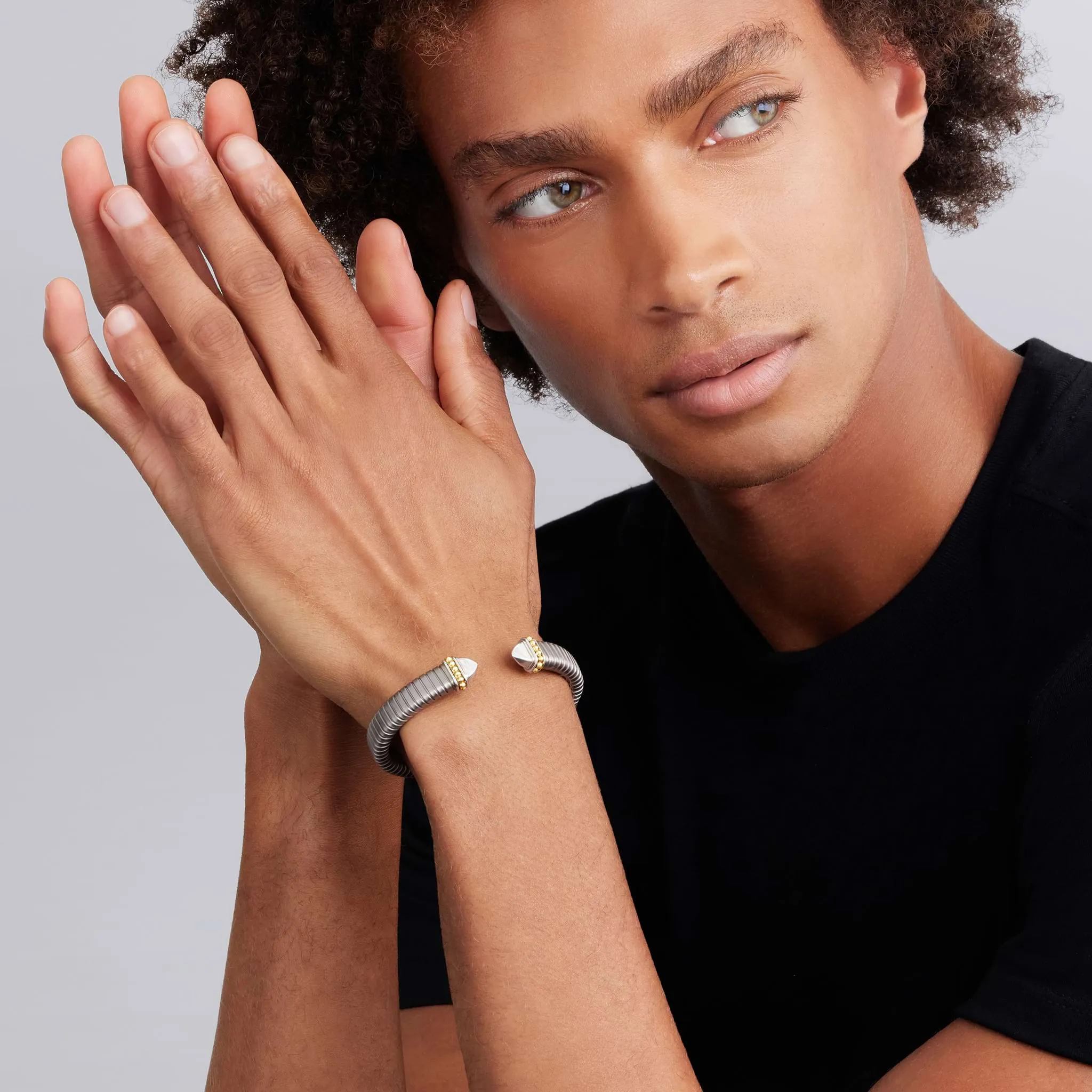 Signature Caviar Titanium Cuff Bracelet | 9mm sold by LAGOS product image thumbnail 2