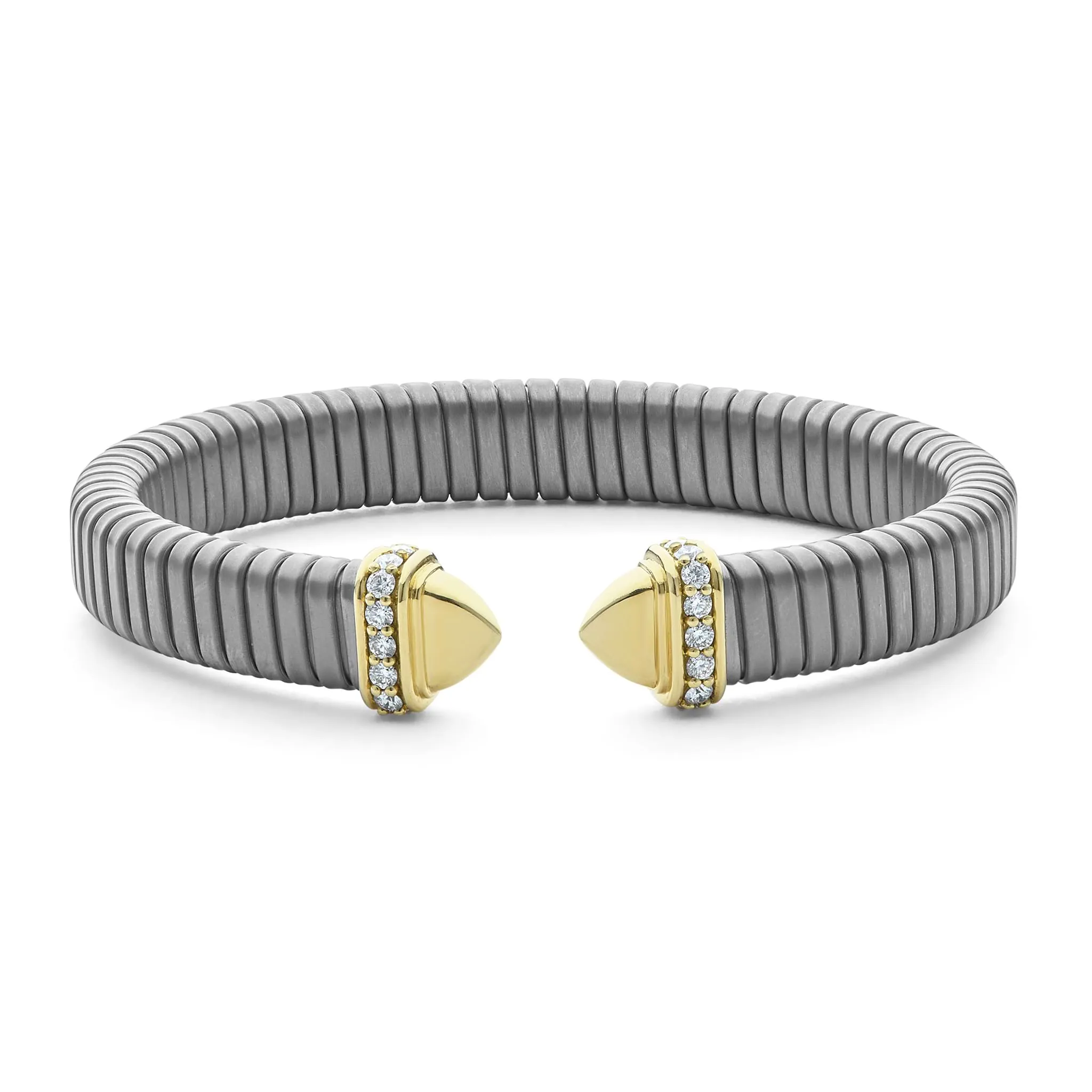 Signature Caviar Titanium Diamond Cuff Bracelet | 9mm sold by LAGOS