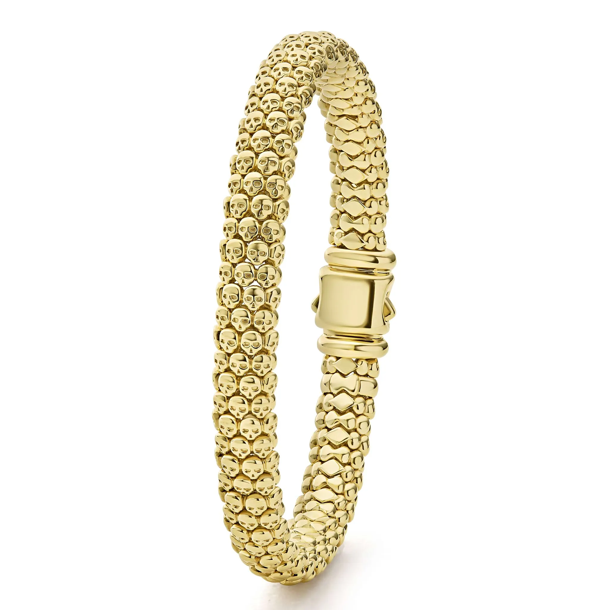 Anthem 18K Gold Caviar Skull Bracelet | 9mm sold by LAGOS product image thumbnail 5