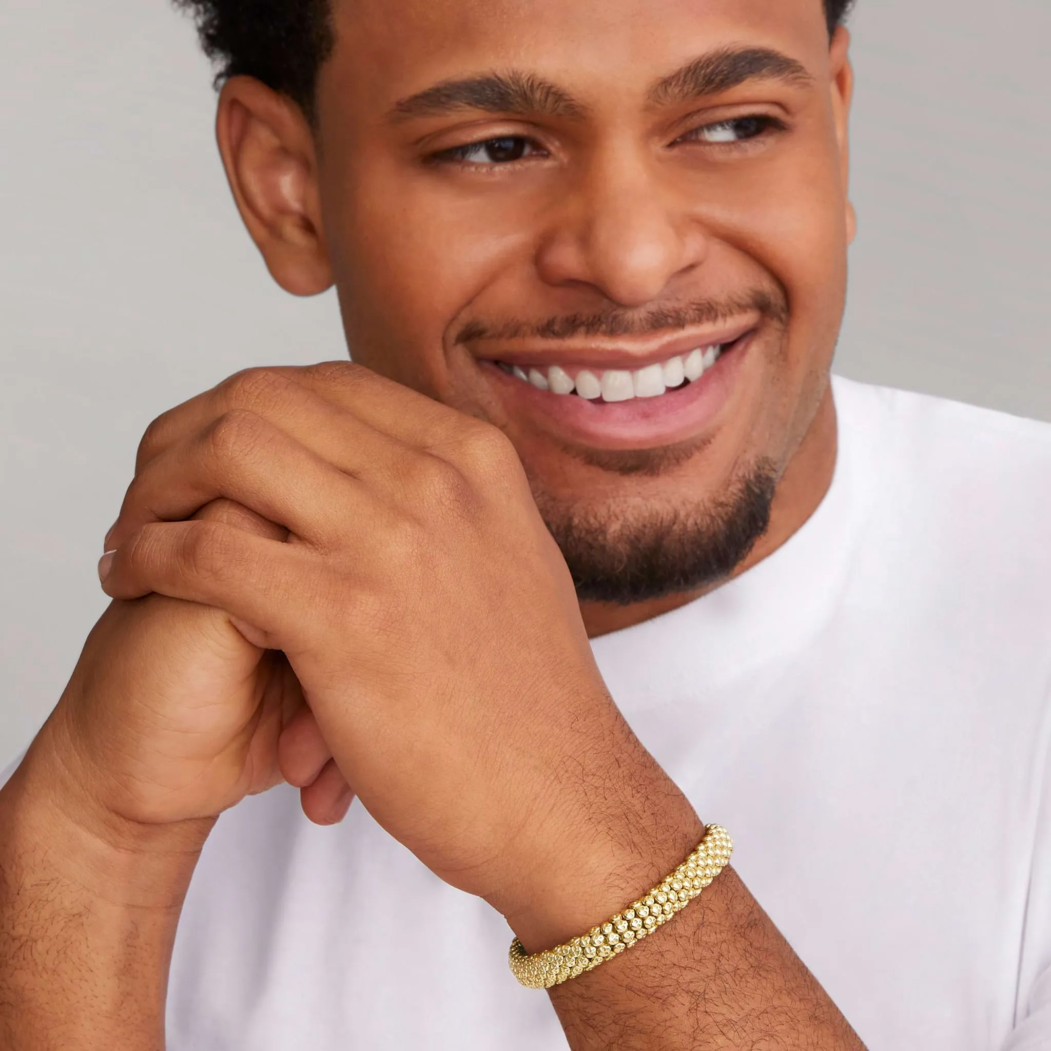 Anthem 18K Gold Caviar Skull Bracelet | 9mm sold by LAGOS product image thumbnail 2