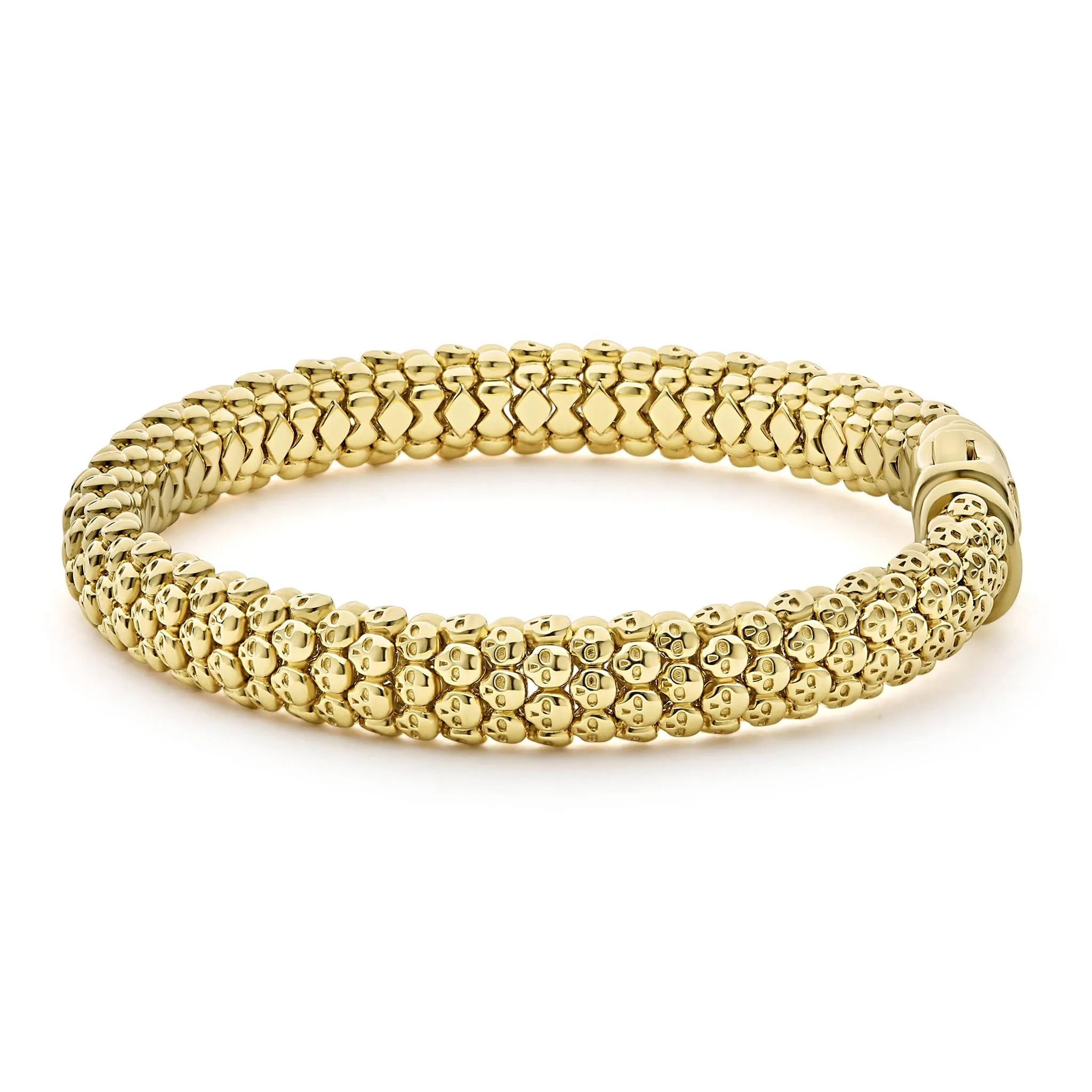 Anthem 18K Gold Caviar Skull Bracelet | 9mm sold by LAGOS product image thumbnail 3