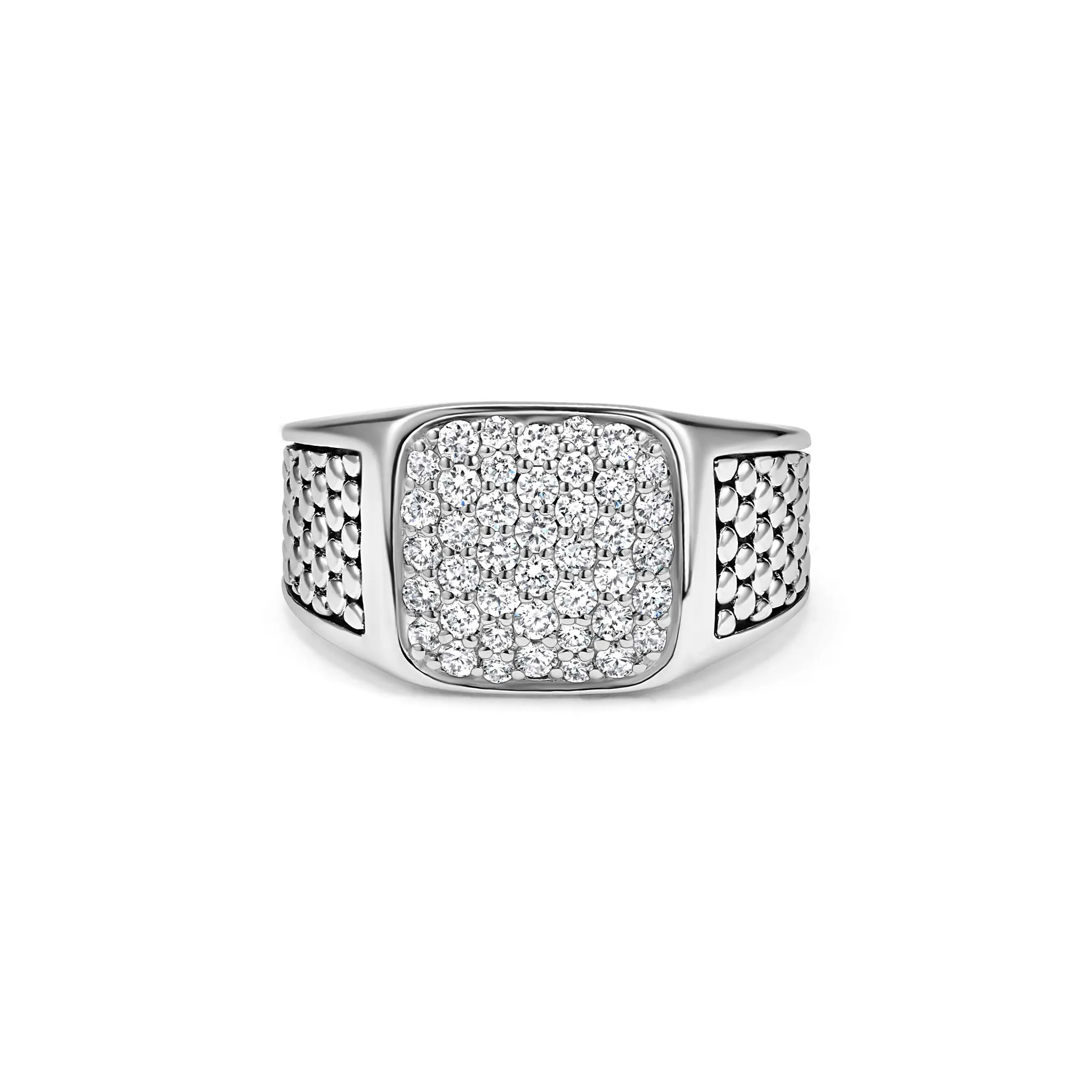 Anthem Caviar Beaded Square Diamond Ring sold by LAGOS product image thumbnail 5