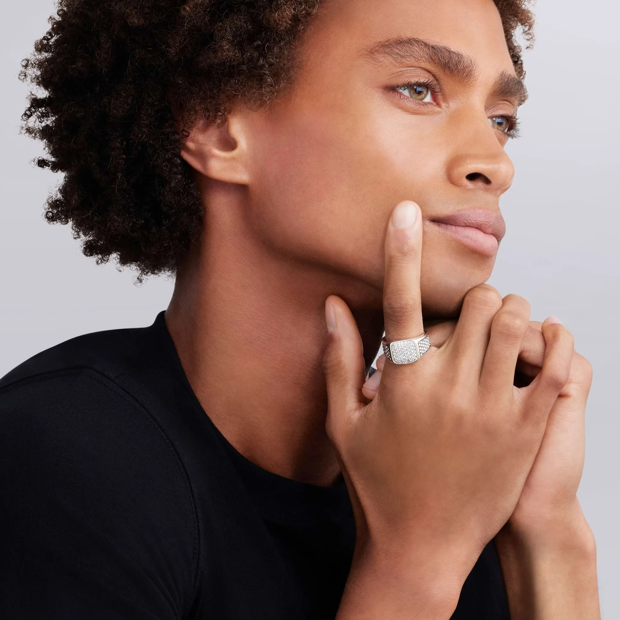 Anthem Caviar Beaded Square Diamond Ring sold by LAGOS product image thumbnail 2