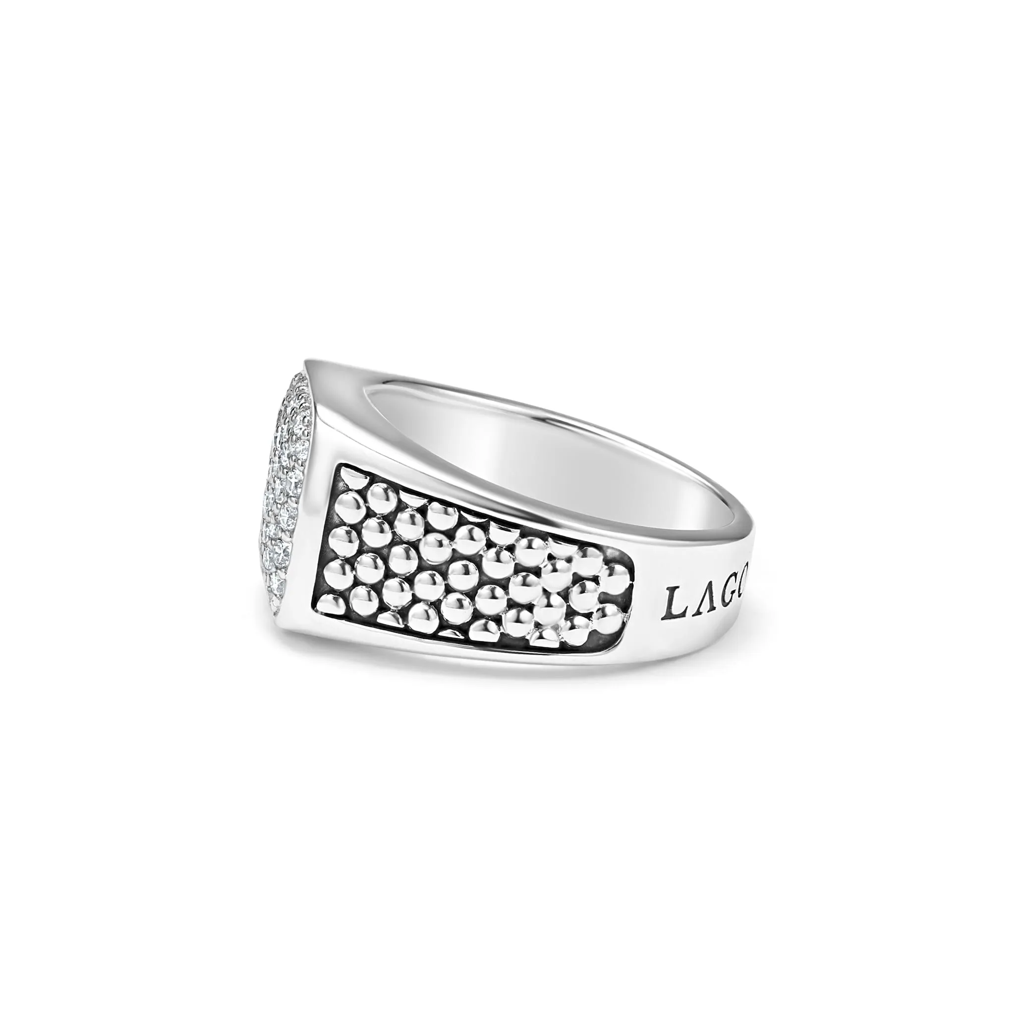 Anthem Caviar Beaded Square Diamond Ring sold by LAGOS product image thumbnail 3