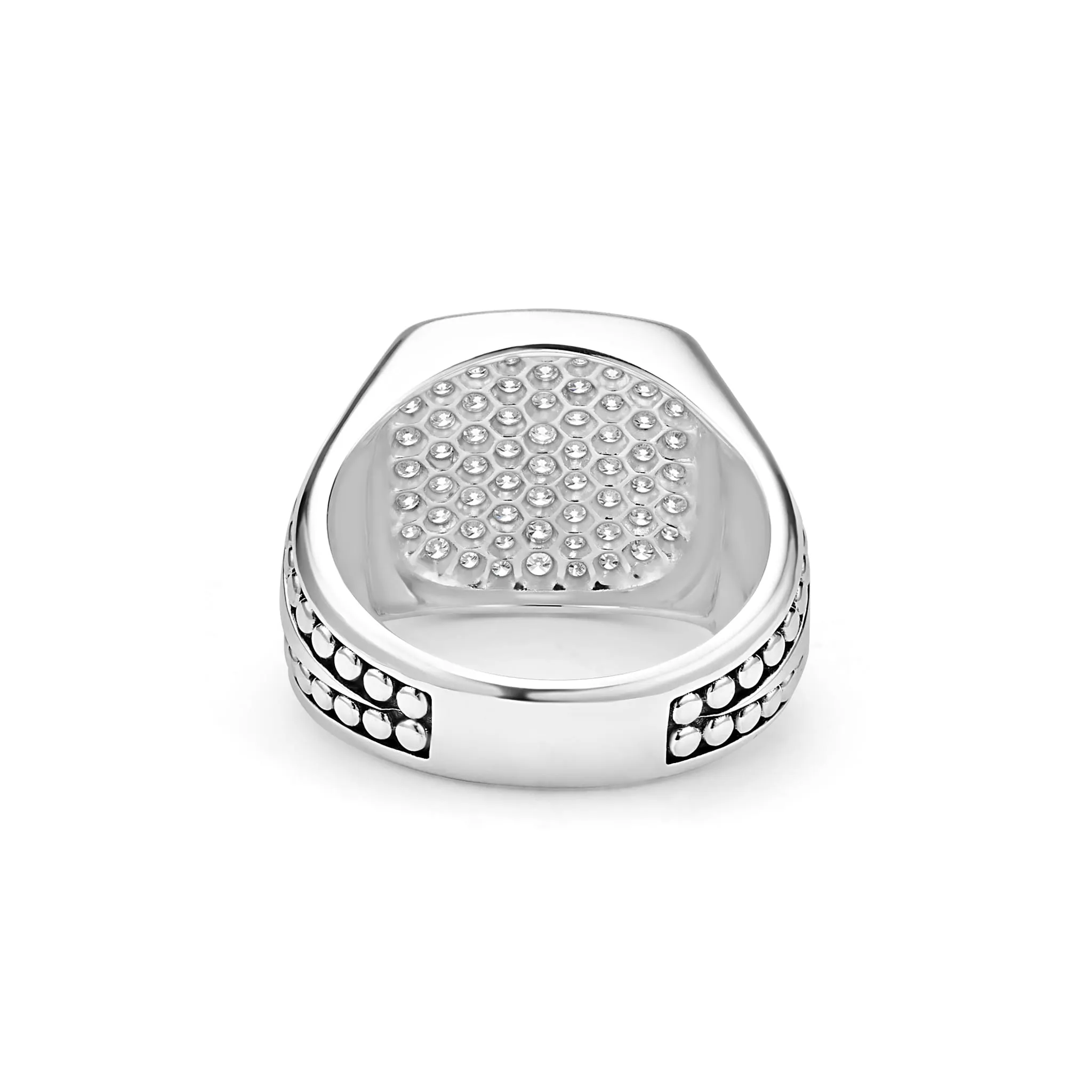 Anthem Large Caviar Beaded Square Diamond Ring sold by LAGOS product image thumbnail 4