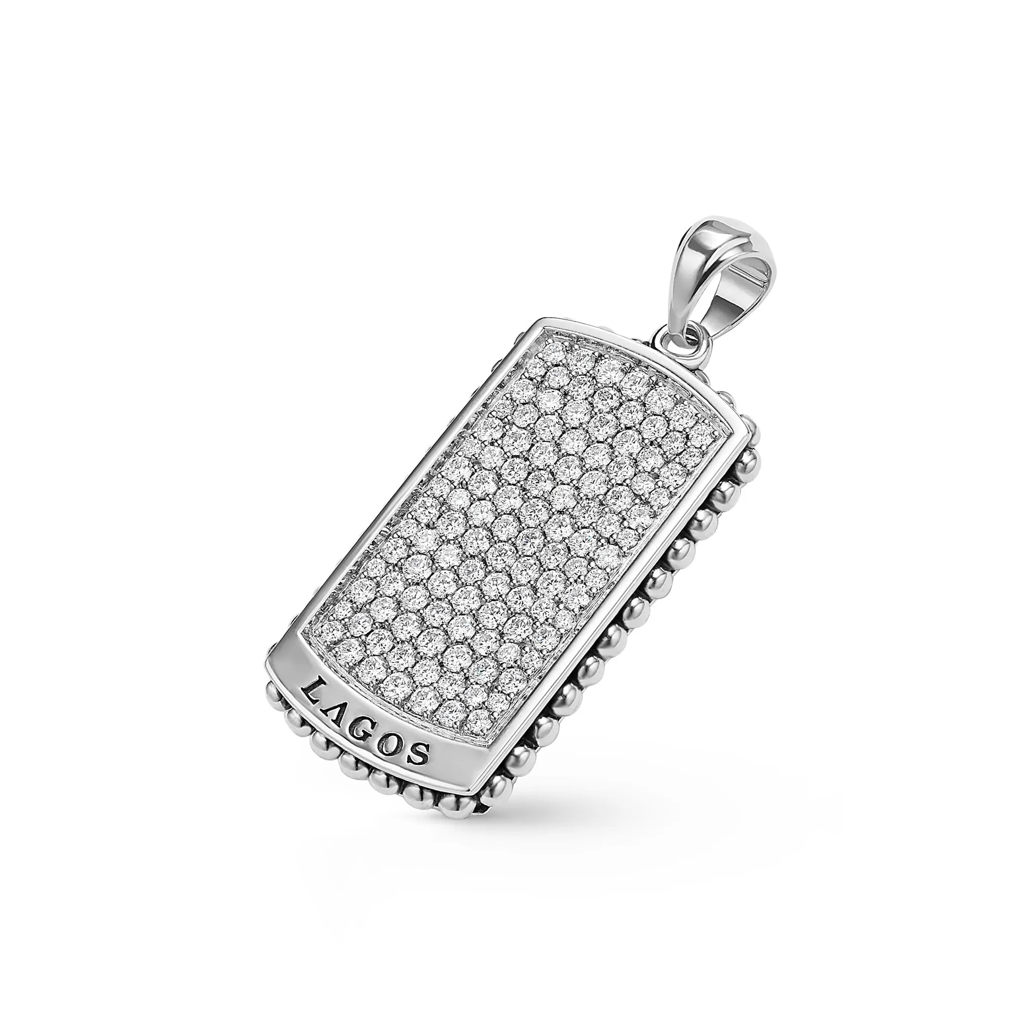 Anthem Large Caviar Beaded Diamond Tag Amulet sold by LAGOS product image thumbnail 3