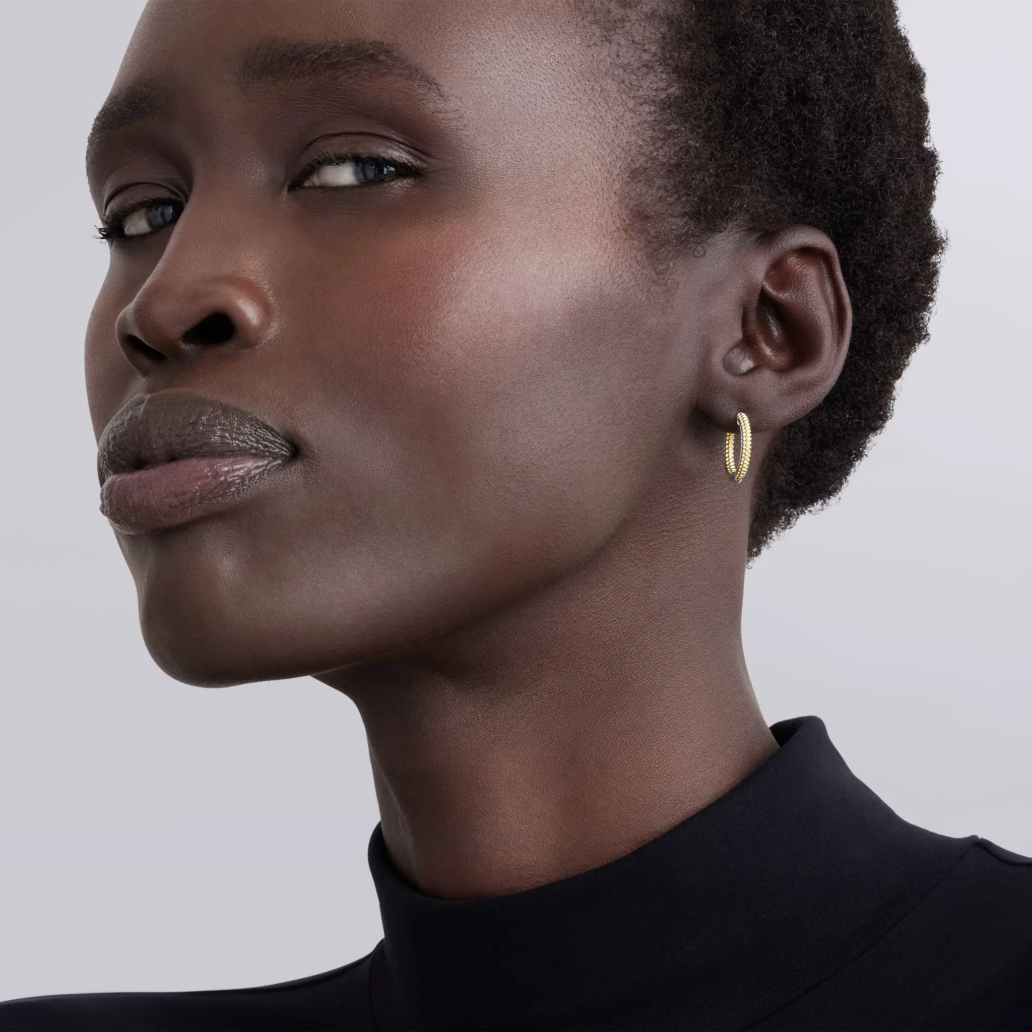 Caviar Lux Two-Tone Caviar Huggie Earrings sold by LAGOS product image thumbnail 2