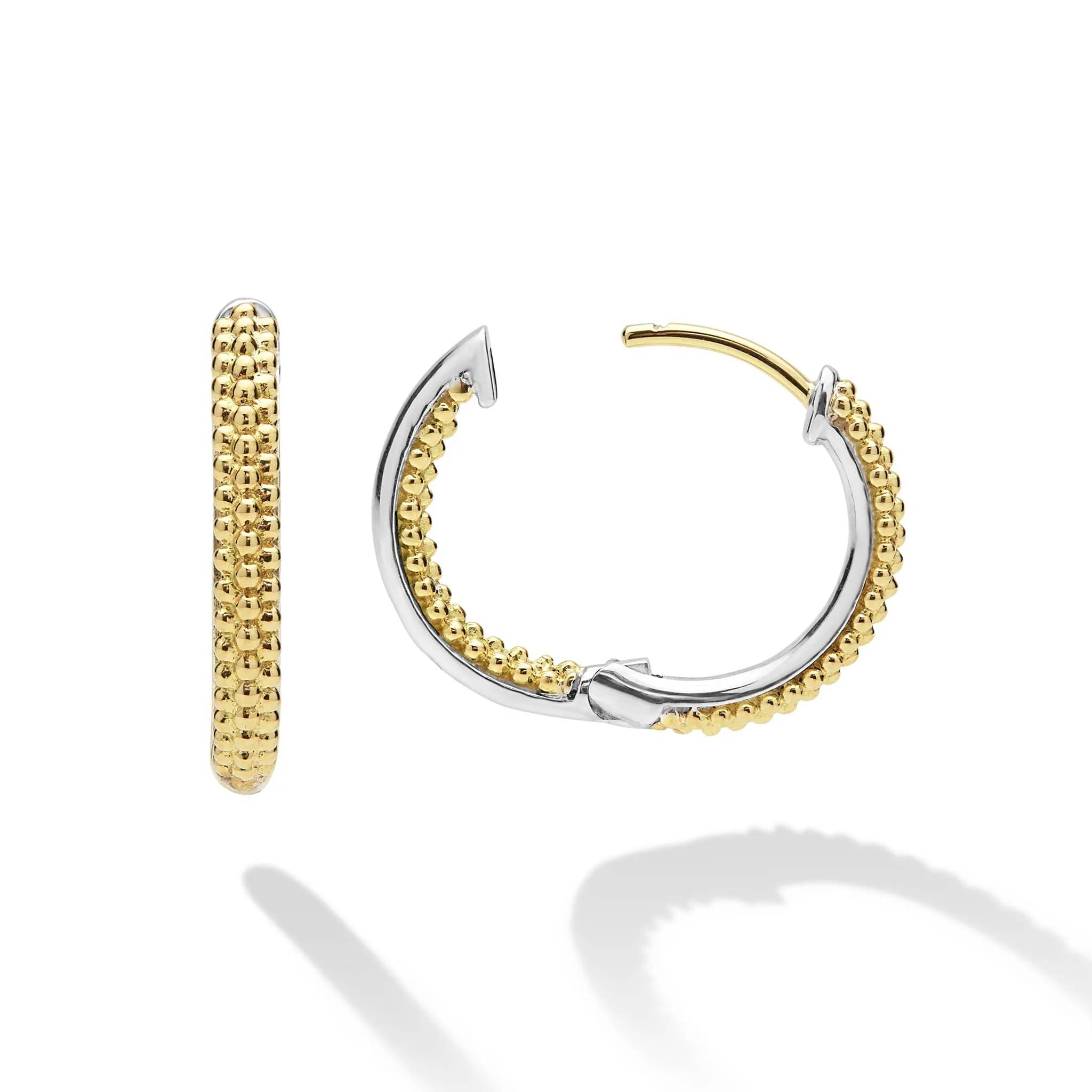Caviar Lux Two-Tone Caviar Huggie Earrings sold by LAGOS product image thumbnail 3
