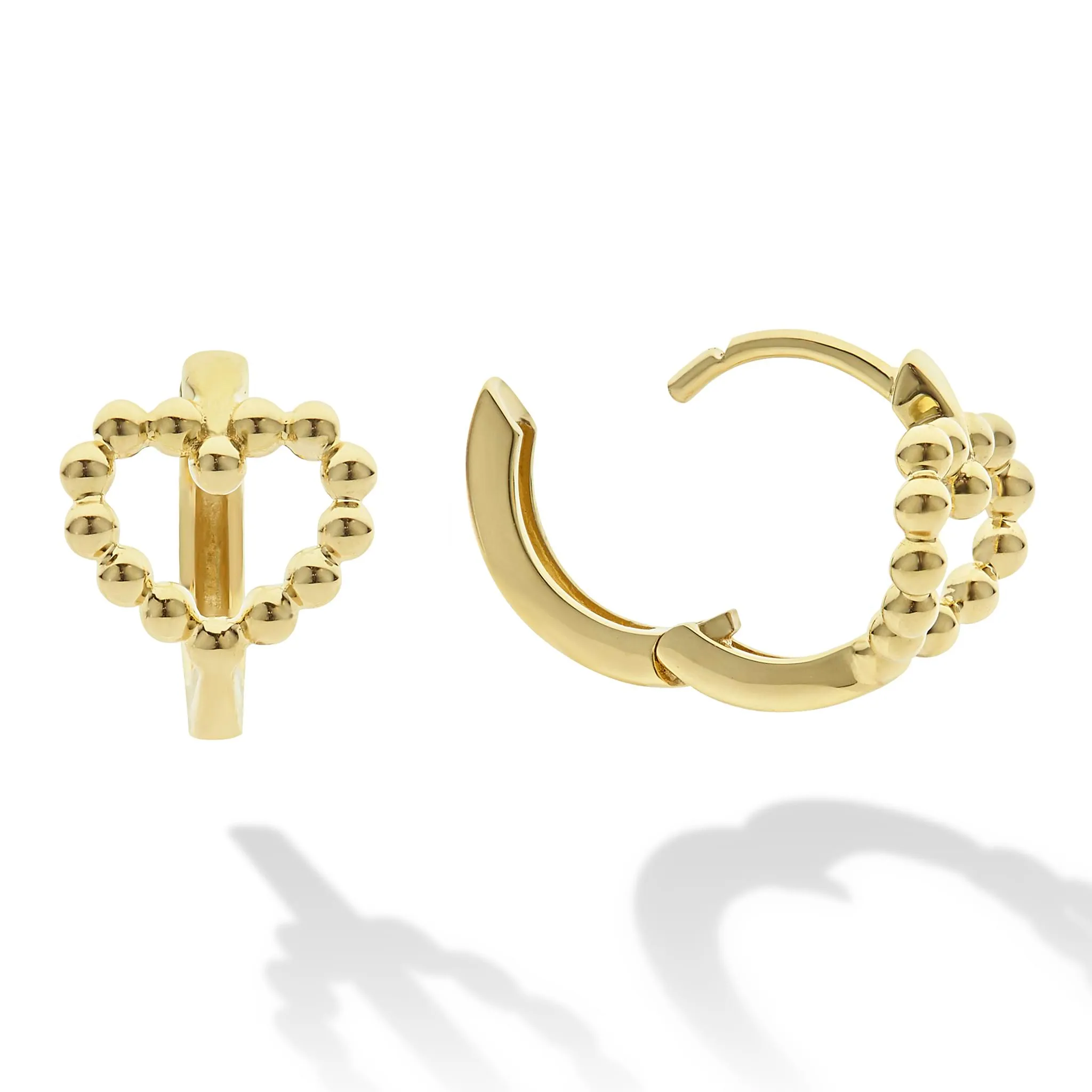 Caviar Gold 18K Gold Heart Huggie Earrings sold by LAGOS product image thumbnail 4