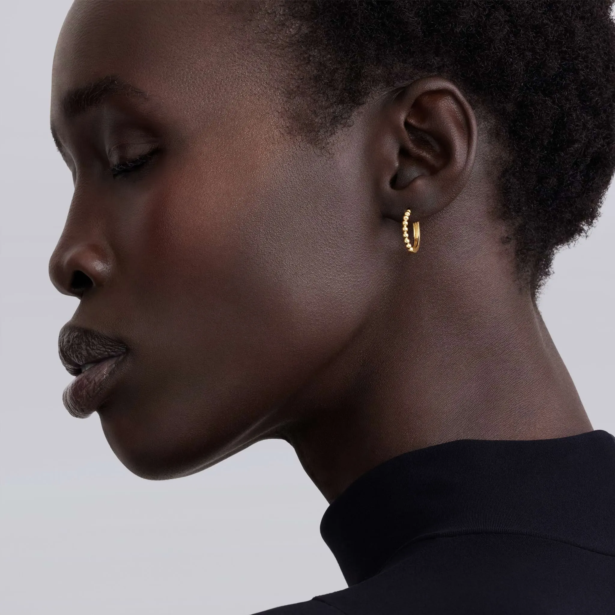 Caviar Gold 18K Gold Caviar Huggie Earrings sold by LAGOS product image thumbnail 2