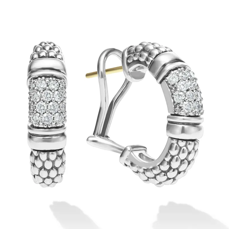 Signature Caviar Caviar Diamond Hoop Earrings sold by LAGOS