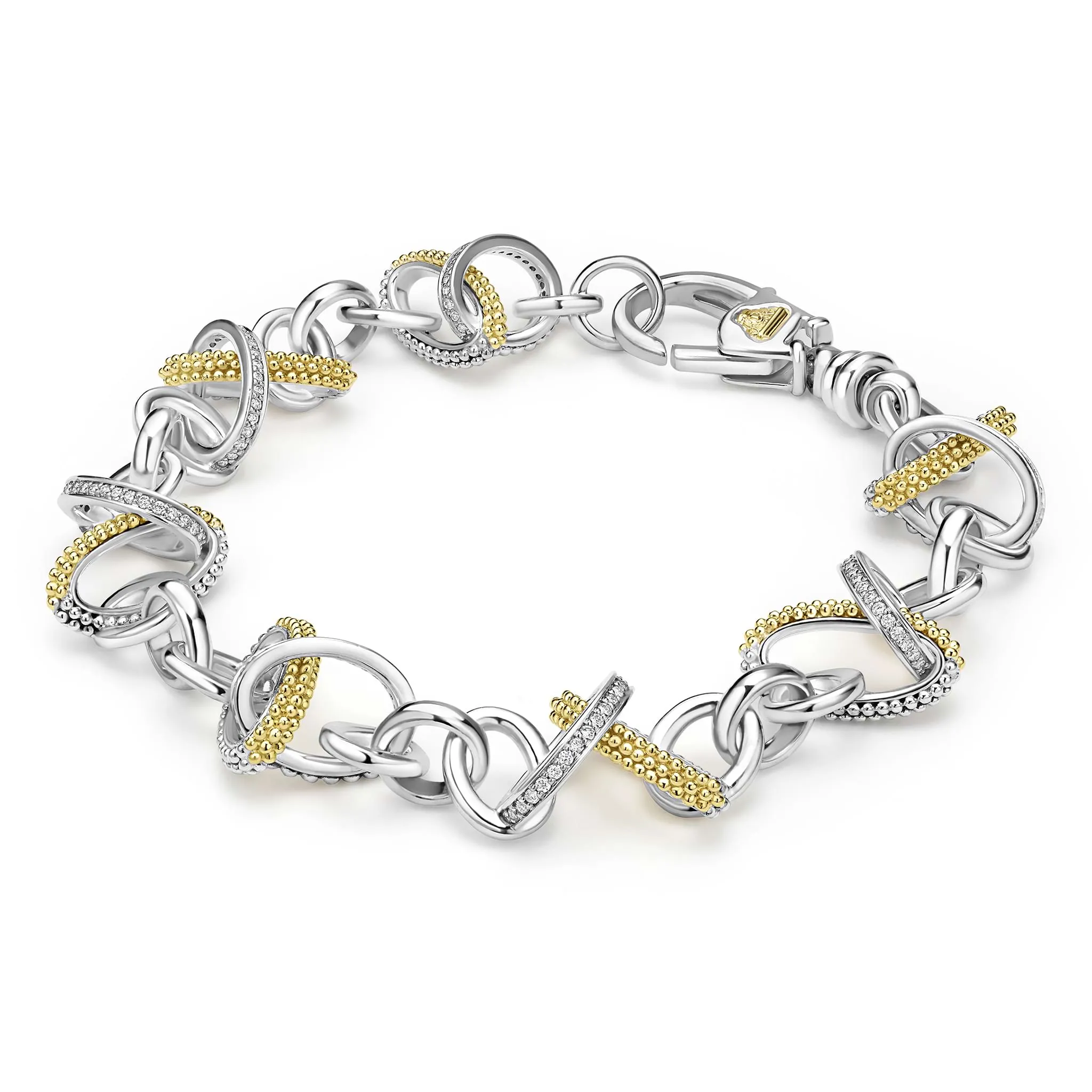 Caviar Lux Two-Tone Link Diamond Bracelet sold by LAGOS product image thumbnail 3