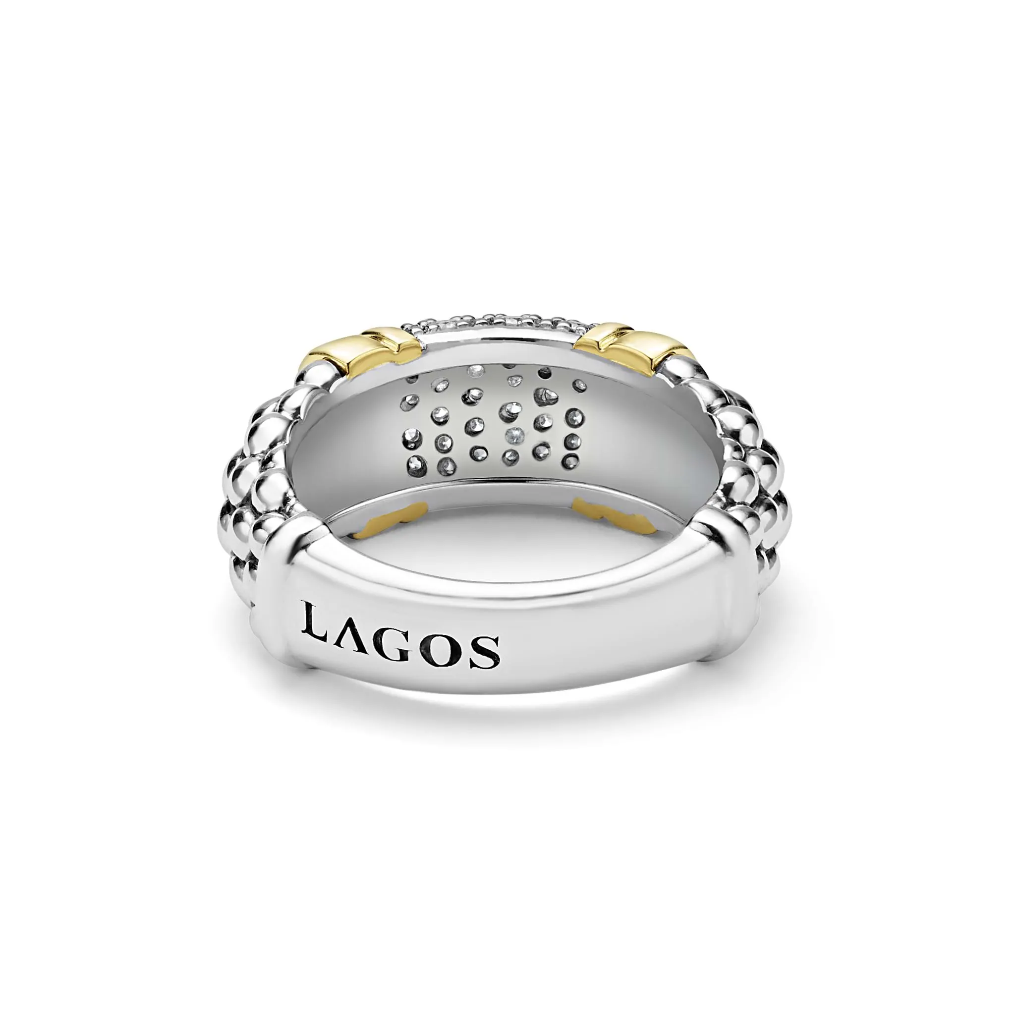 Signature Caviar Two-Tone Caviar Diamond Ring | 9mm sold by LAGOS product image thumbnail 4