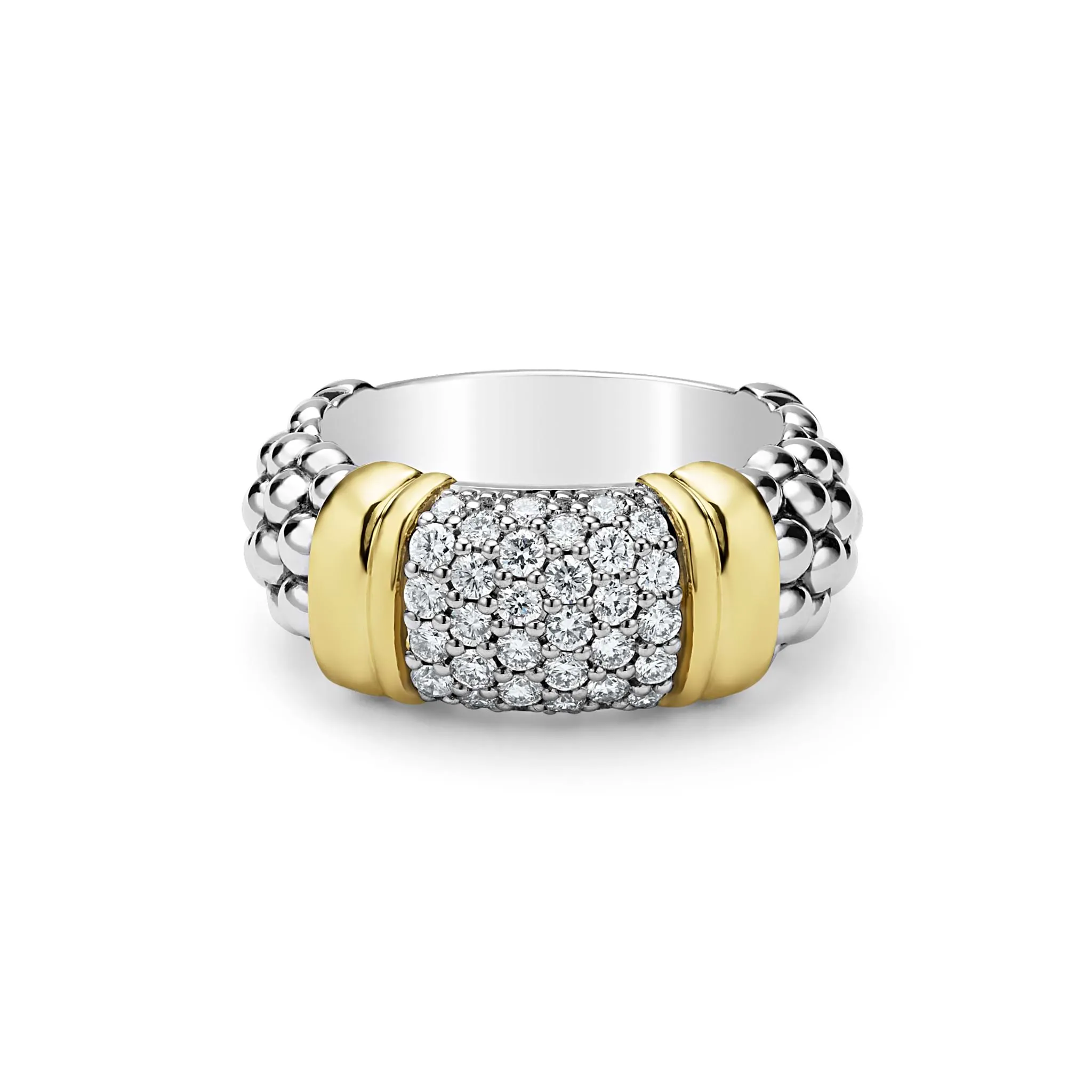 Signature Caviar Two-Tone Caviar Diamond Ring | 9mm sold by LAGOS product image thumbnail 5