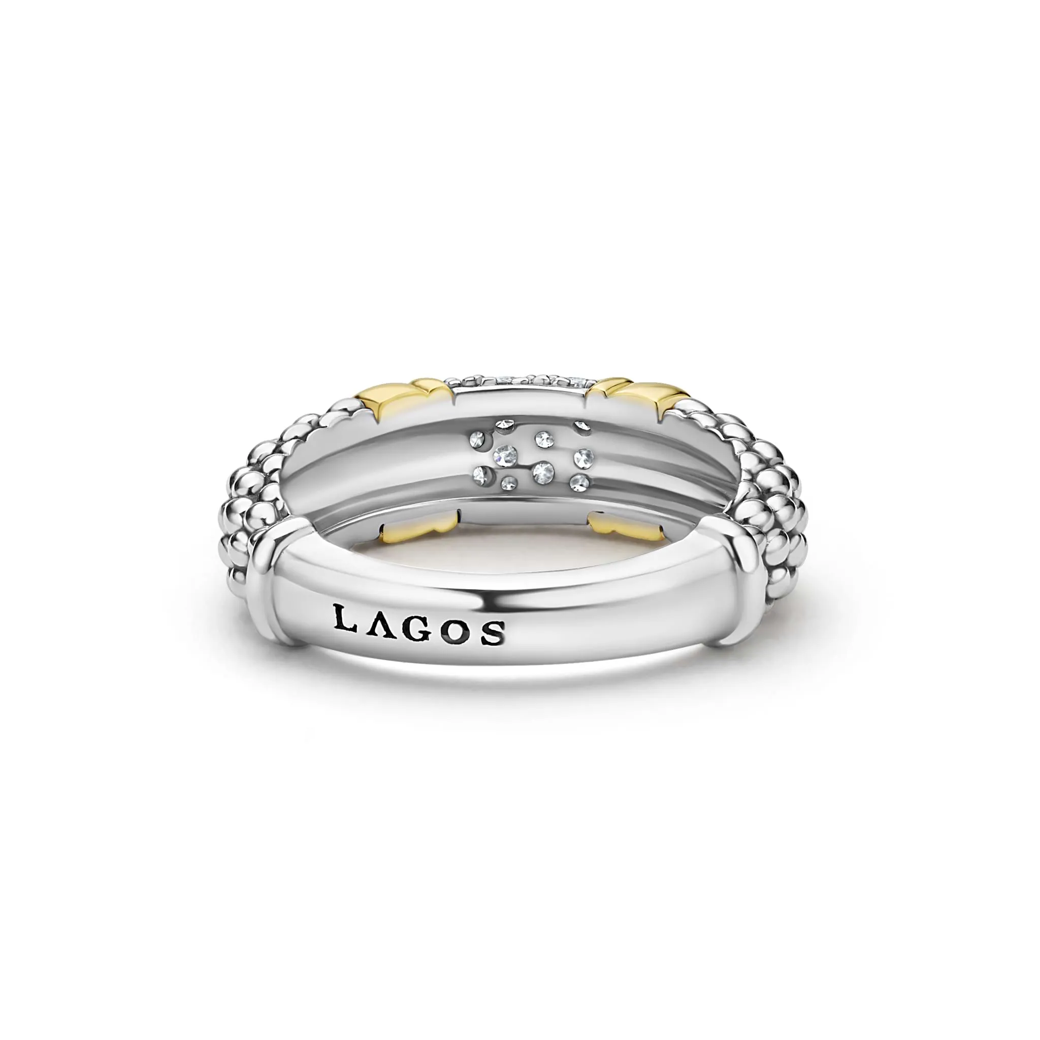 Signature Caviar Two-Tone Caviar Diamond Ring | 6mm sold by LAGOS product image thumbnail 4