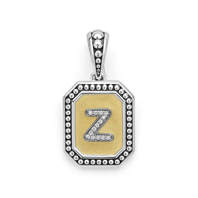 Signature Caviar Octagon Diamond Z Initial Charm sold by LAGOS
