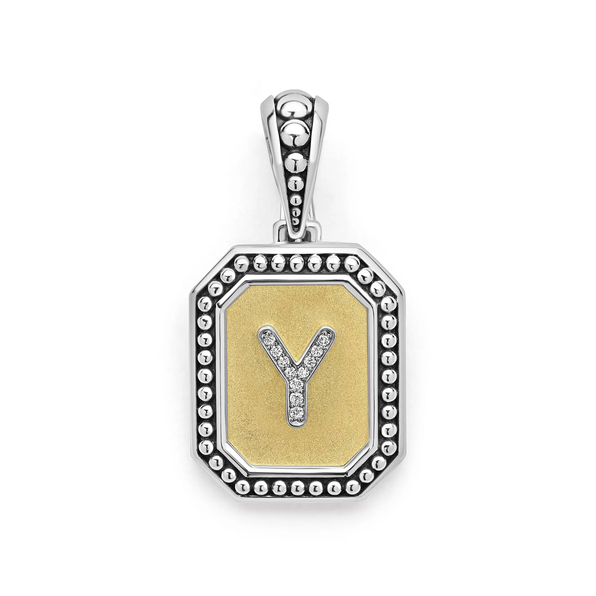 Signature Caviar Octagon Diamond Y Initial Charm sold by LAGOS