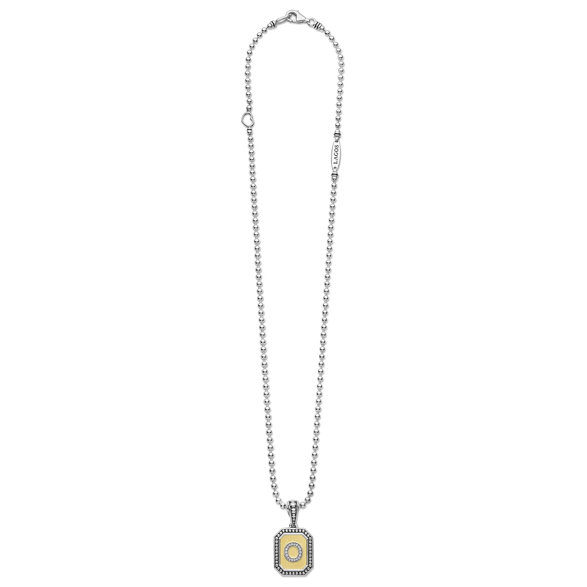 Signature Caviar Octagon Diamond O Initial Charm Necklace sold by LAGOS product image thumbnail 3