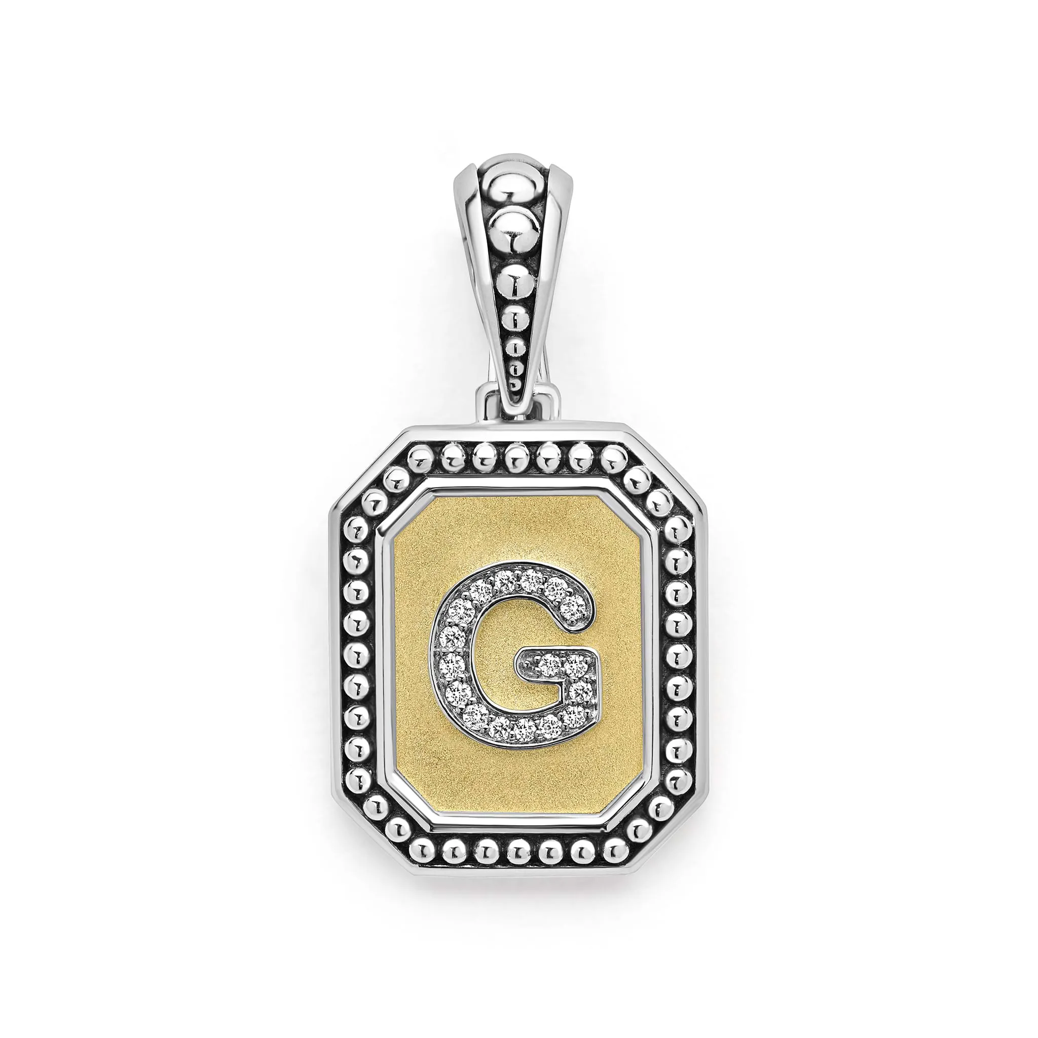 Signature Caviar Octagon Diamond G Initial Charm sold by LAGOS