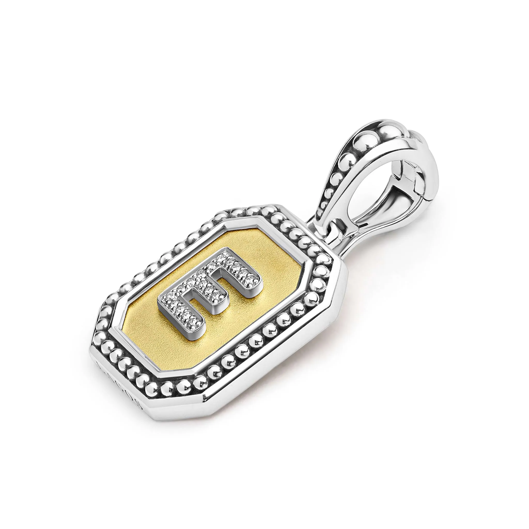 Signature Caviar Octagon Diamond E Initial Charm sold by LAGOS product image thumbnail 3