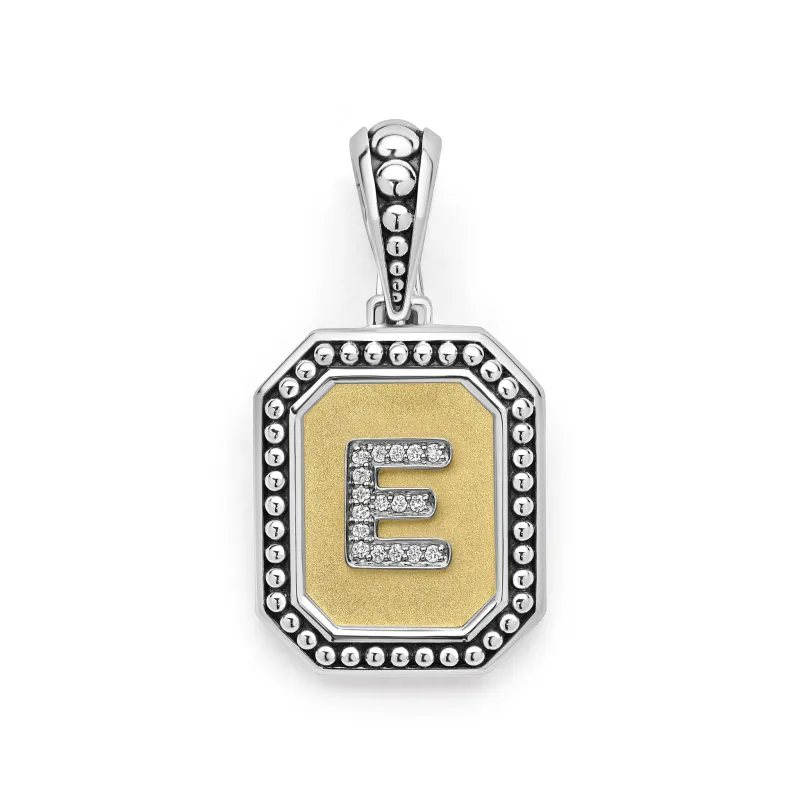 Signature Caviar Octagon Diamond E Initial Charm sold by LAGOS