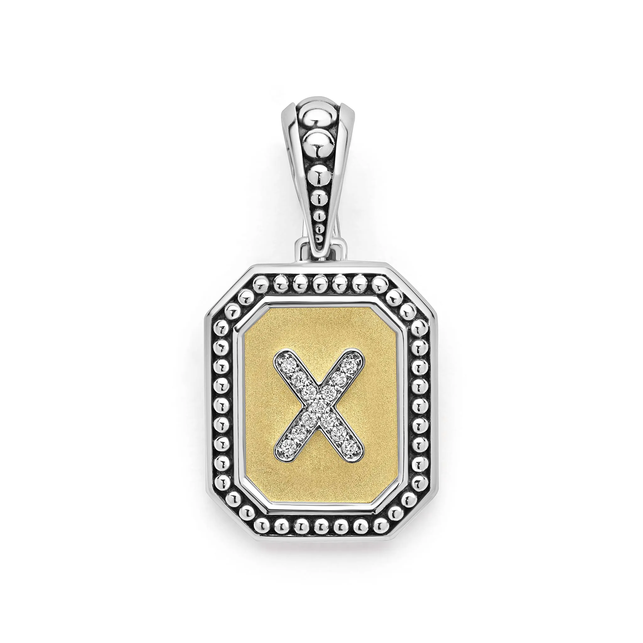 Signature Caviar Octagon Diamond X Initial Charm sold by LAGOS