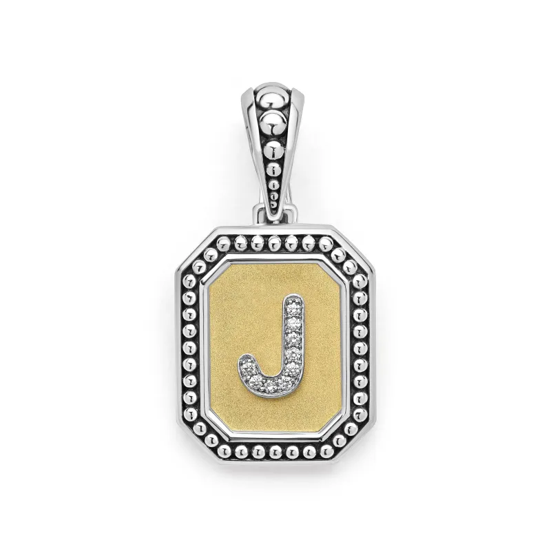 Signature Caviar Octagon Diamond J Initial Charm sold by LAGOS
