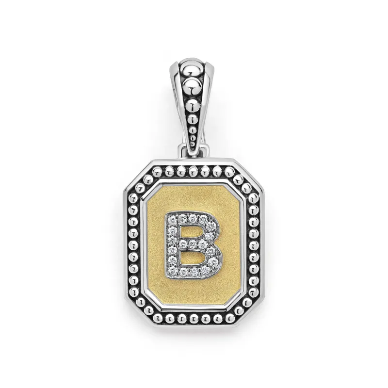 Signature Caviar Octagon Diamond B Initial Charm made by LAGOS