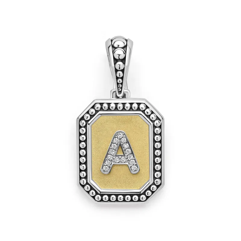 Signature Caviar Octagon Diamond A Initial Charm sold by LAGOS