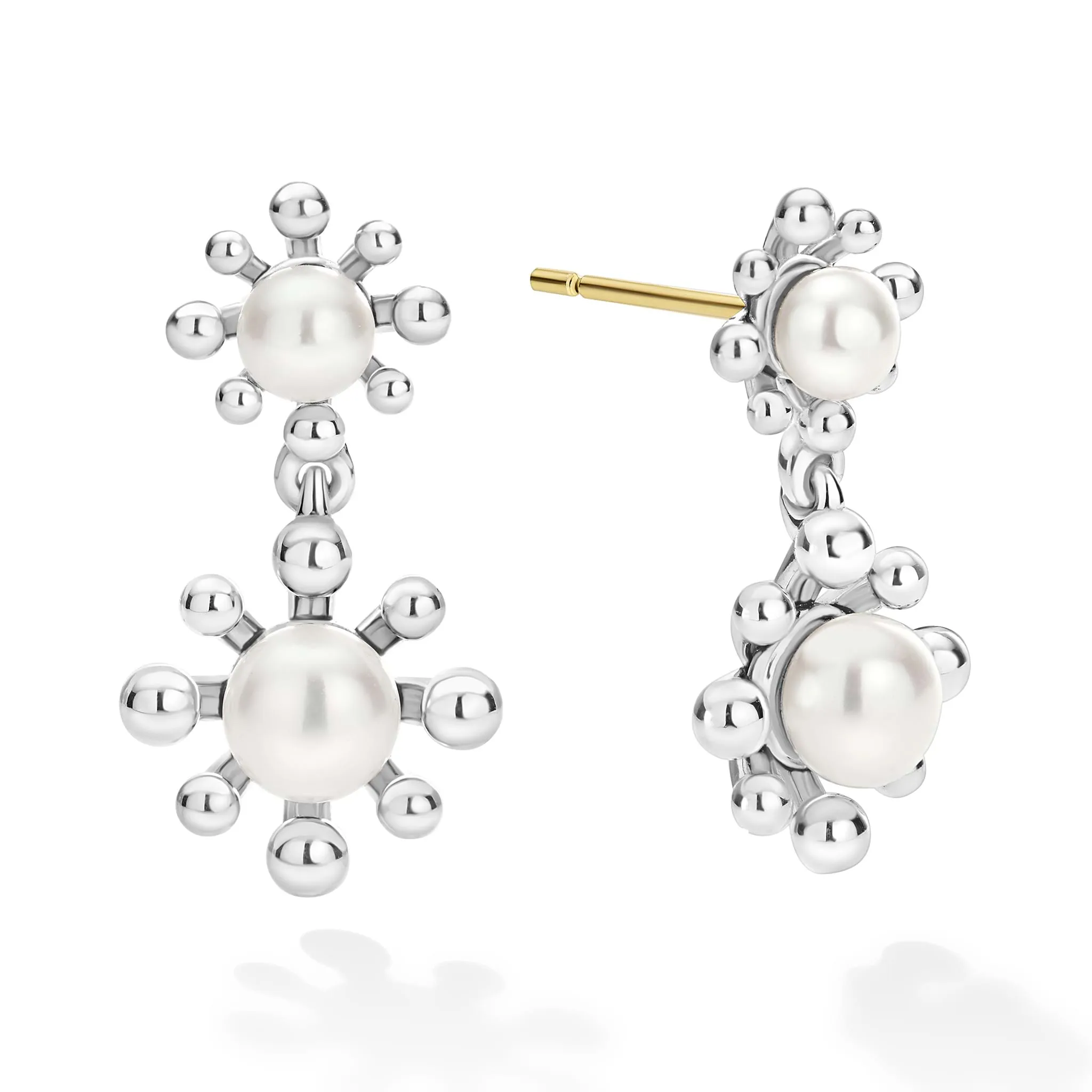 Luna Fleur Pearl Drop Earrings sold by LAGOS product image thumbnail 3