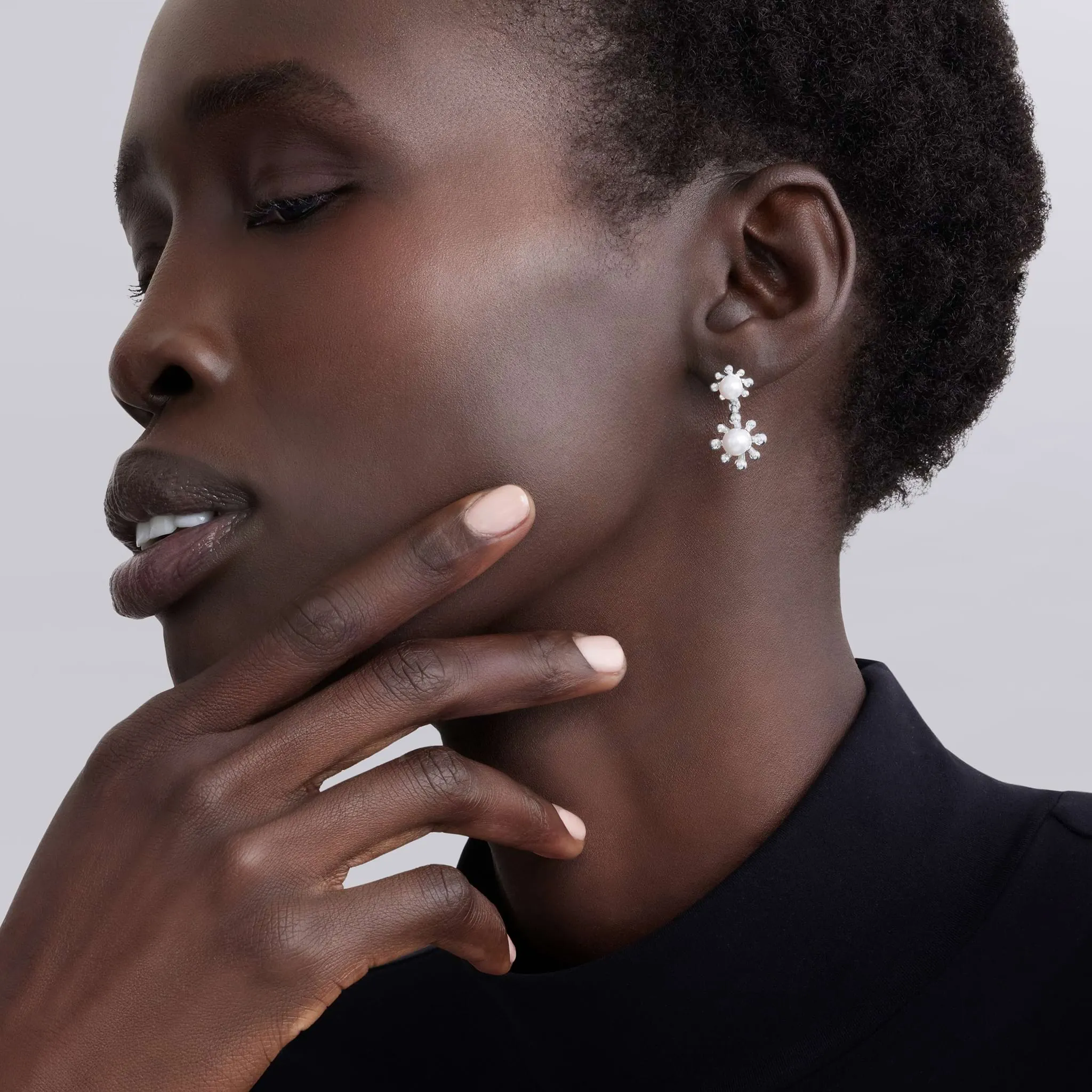 Luna Fleur Pearl Drop Earrings sold by LAGOS product image thumbnail 2