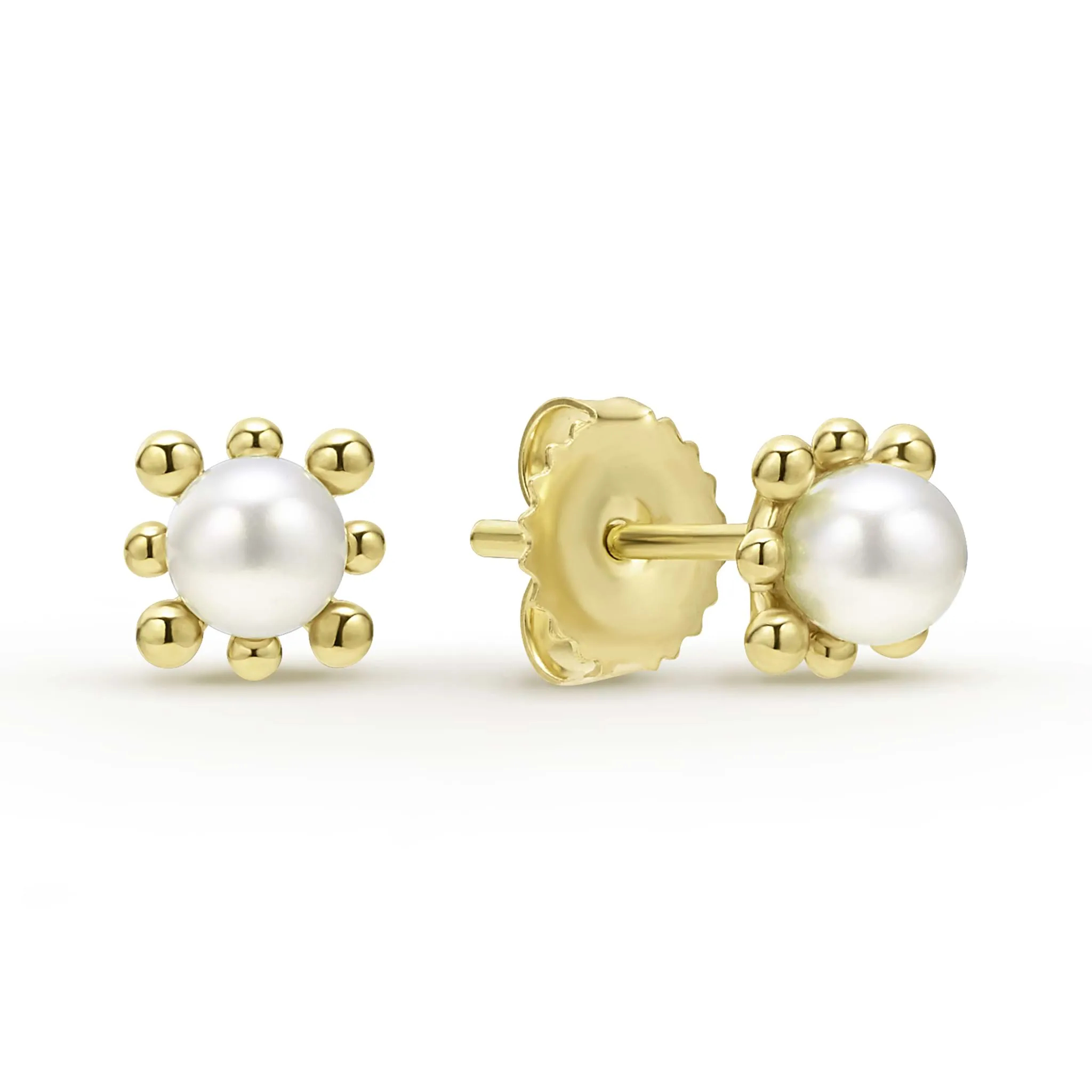 Luna 18K Gold Fleur Pearl Stud Earrings sold by LAGOS product image thumbnail 3