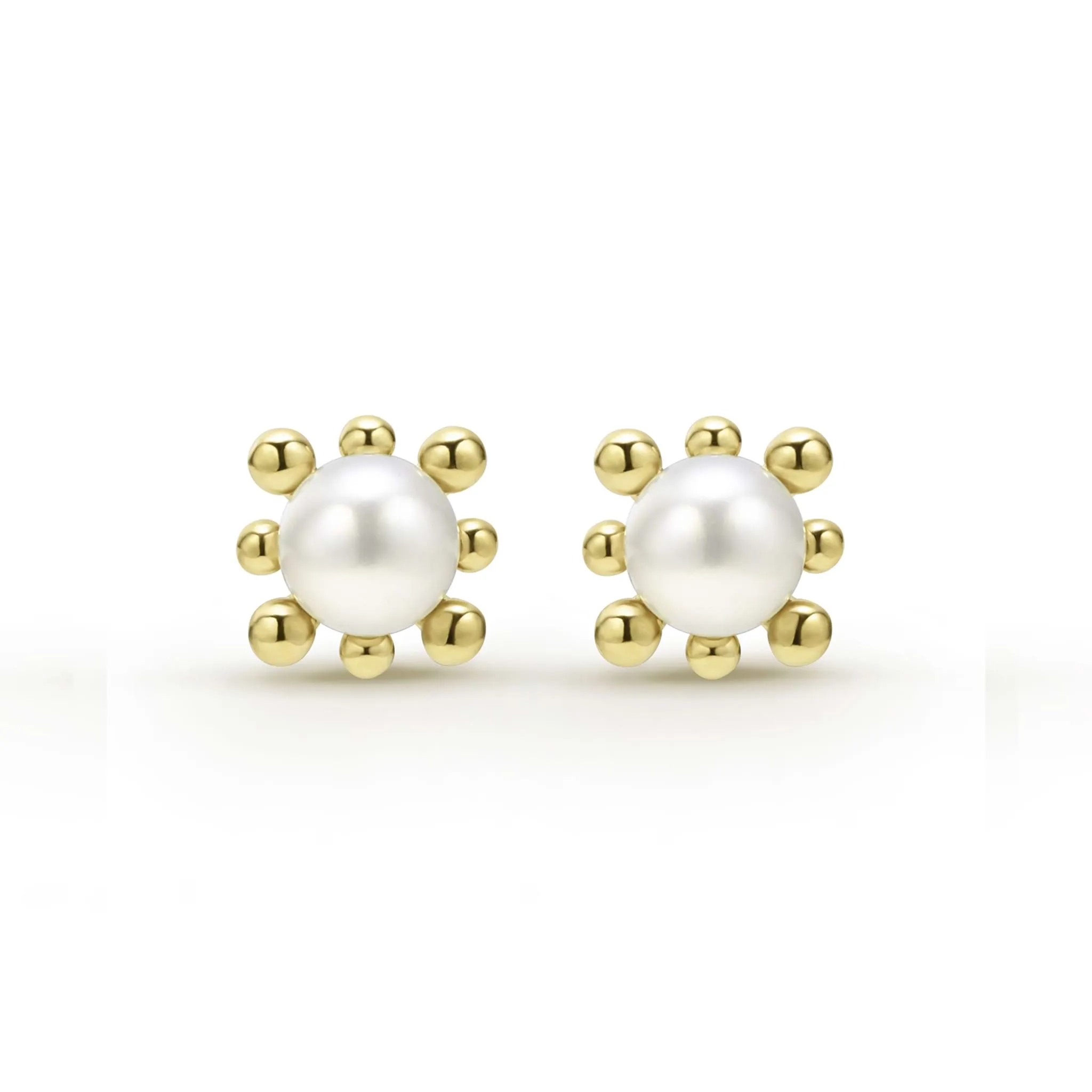 Luna 18K Gold Fleur Pearl Stud Earrings sold by LAGOS product image thumbnail 4