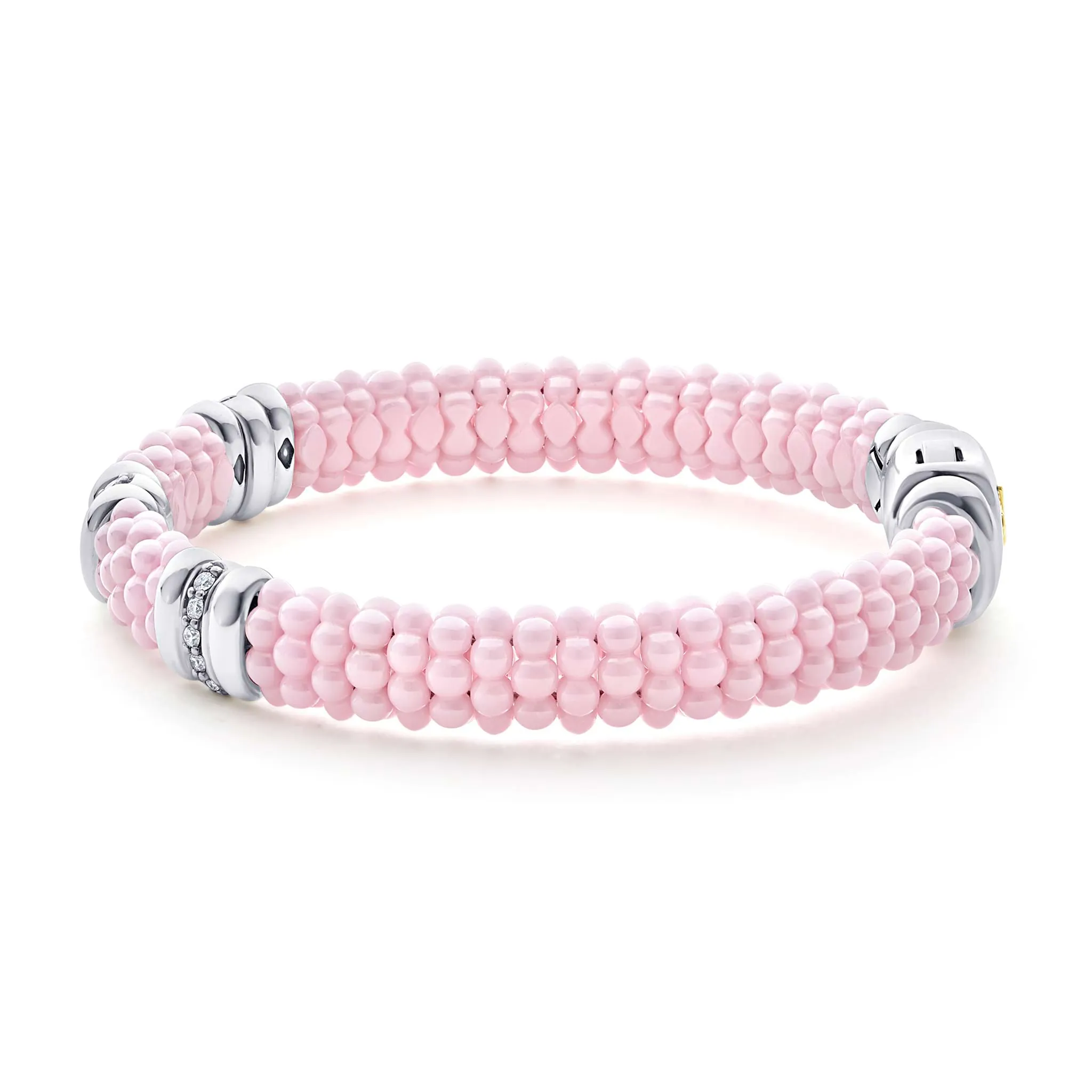 Pink Caviar Pink Three Station Diamond Caviar Bracelet | 9mm sold by LAGOS product image thumbnail 3