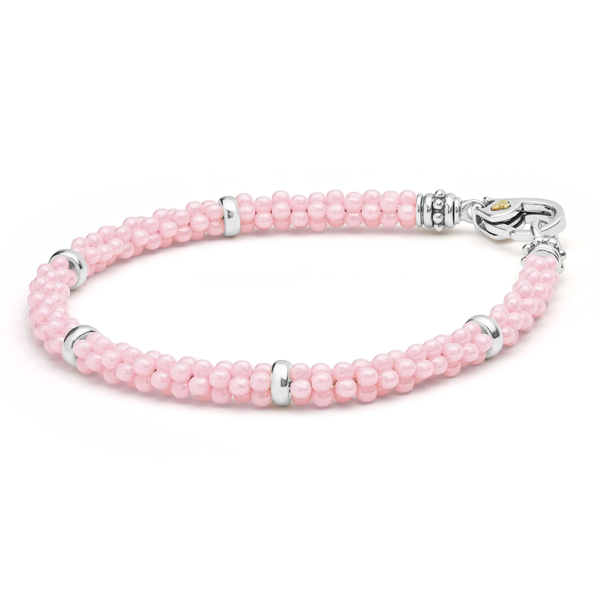 Pink Caviar Pink Five Silver Station Ceramic Bracelet | 5mm sold by LAGOS product image thumbnail 3