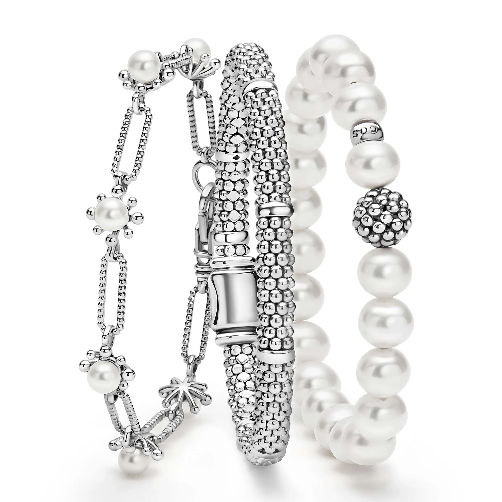 Luna Sterling Silver Pearl Bracelet Gift Set sold by LAGOS