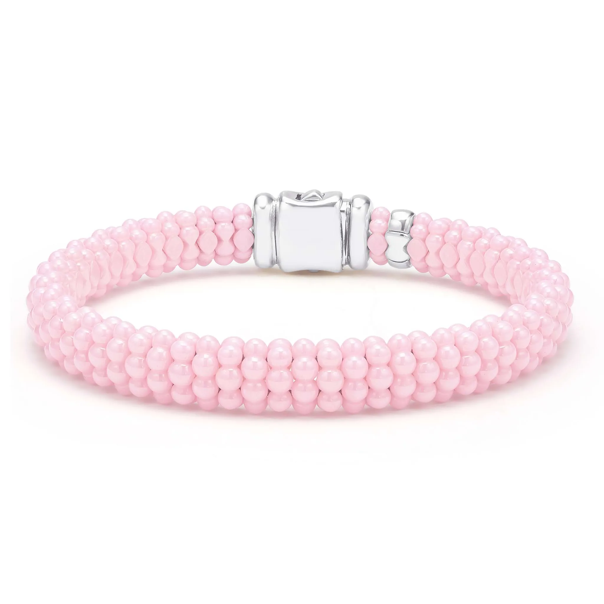Pink Caviar Sterling Silver and Pink Ceramic Caviar Beaded Bracelet Gift Set sold by LAGOS product image thumbnail 3