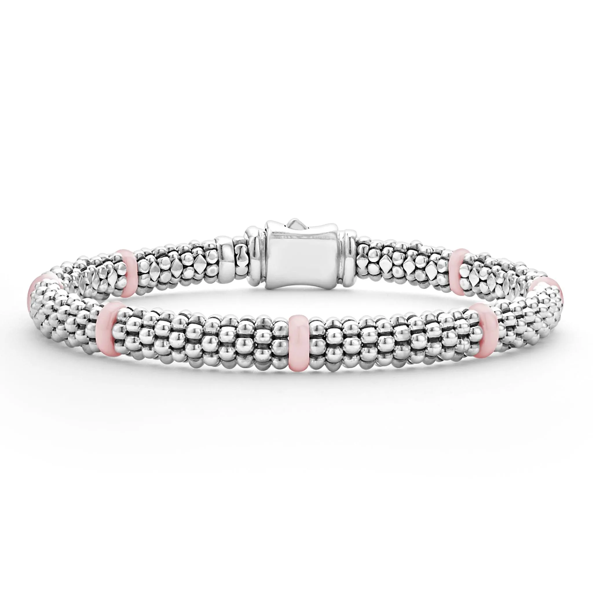 Pink Caviar Sterling Silver and Pink Ceramic Caviar Beaded Bracelet Gift Set sold by LAGOS product image thumbnail 5