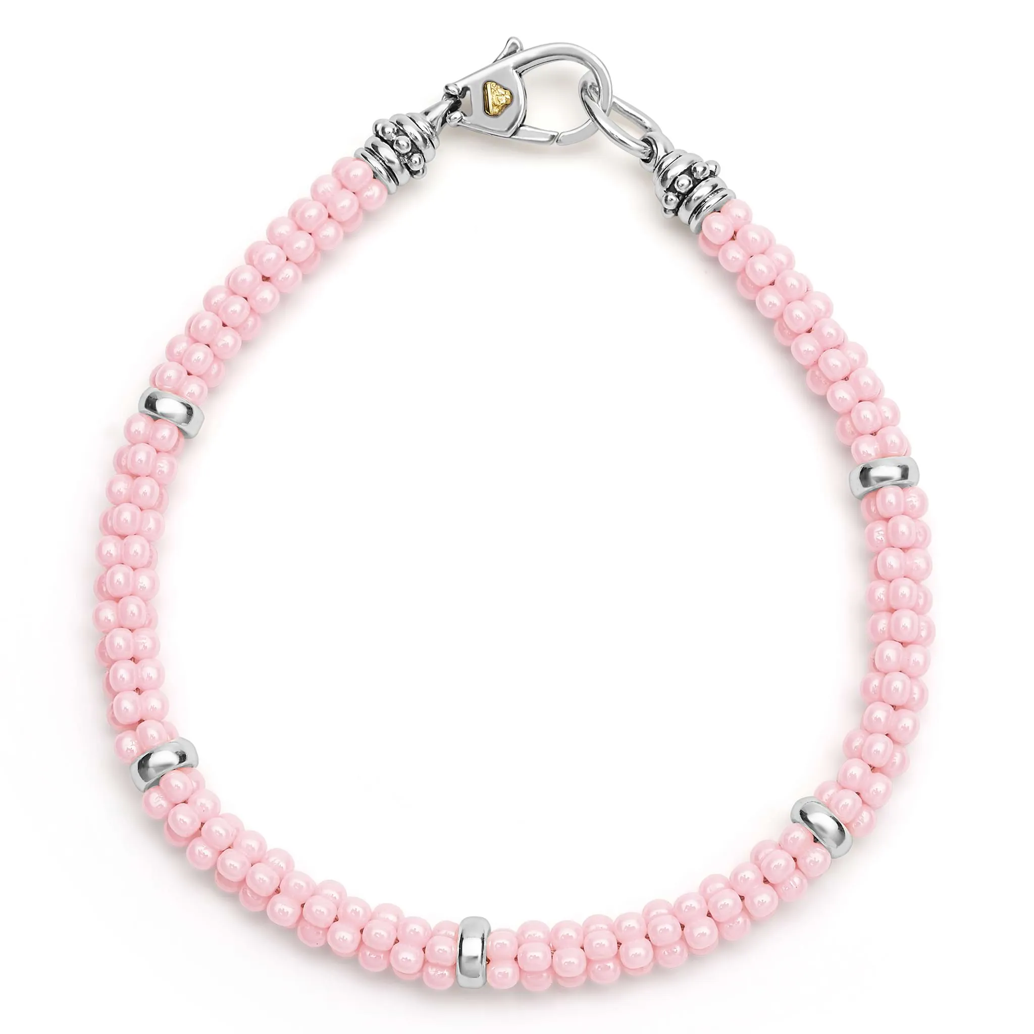 Pink Caviar Pink Ceramic and Sterling Silver Caviar Beaded Bracelet Gift Set sold by LAGOS product image thumbnail 5