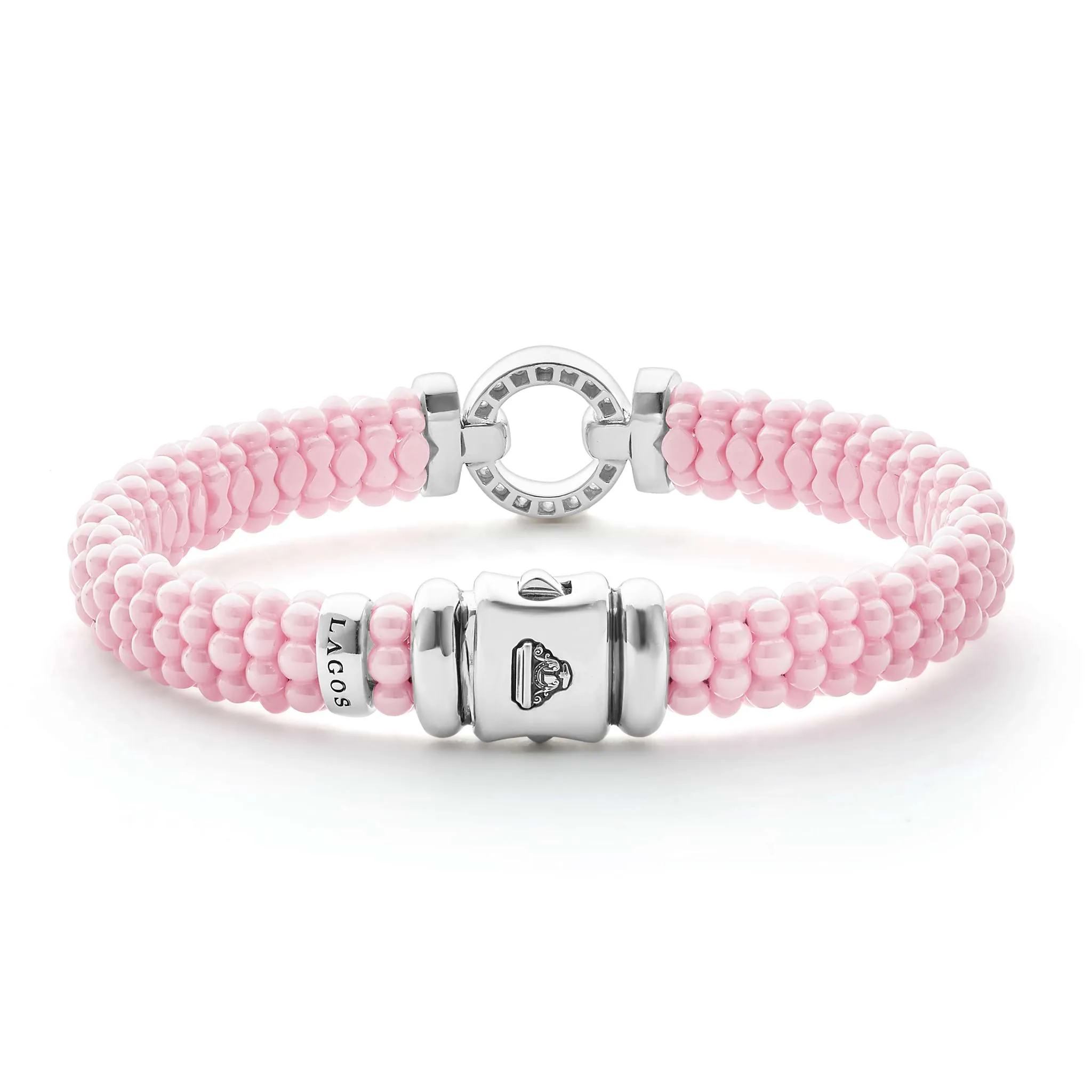 Pink Caviar Pink Ceramic Diamond Circle Bracelet | 9mm sold by LAGOS product image thumbnail 4