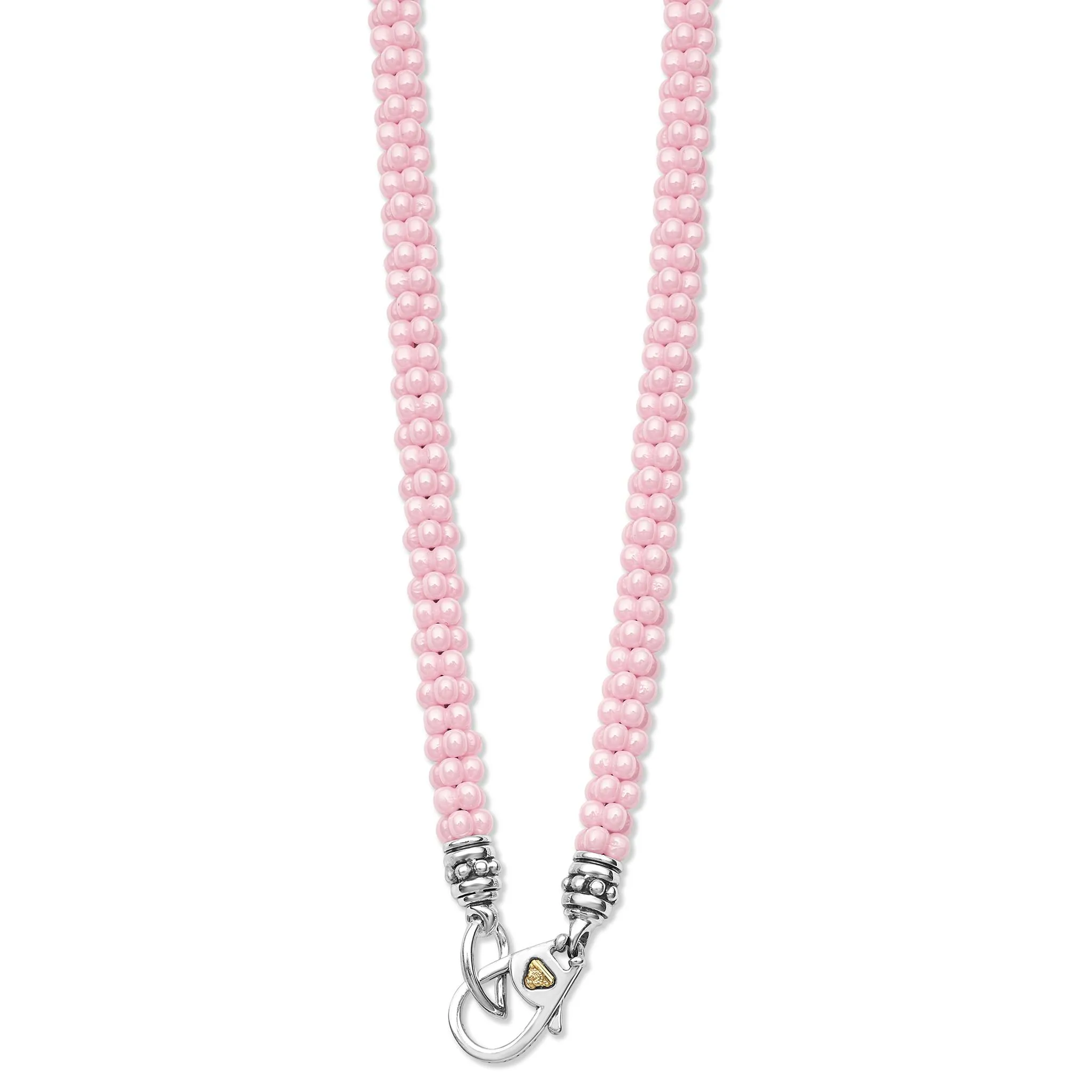 Pink Caviar Pink Ceramic Beaded Necklace | 5mm sold by LAGOS product image thumbnail 5