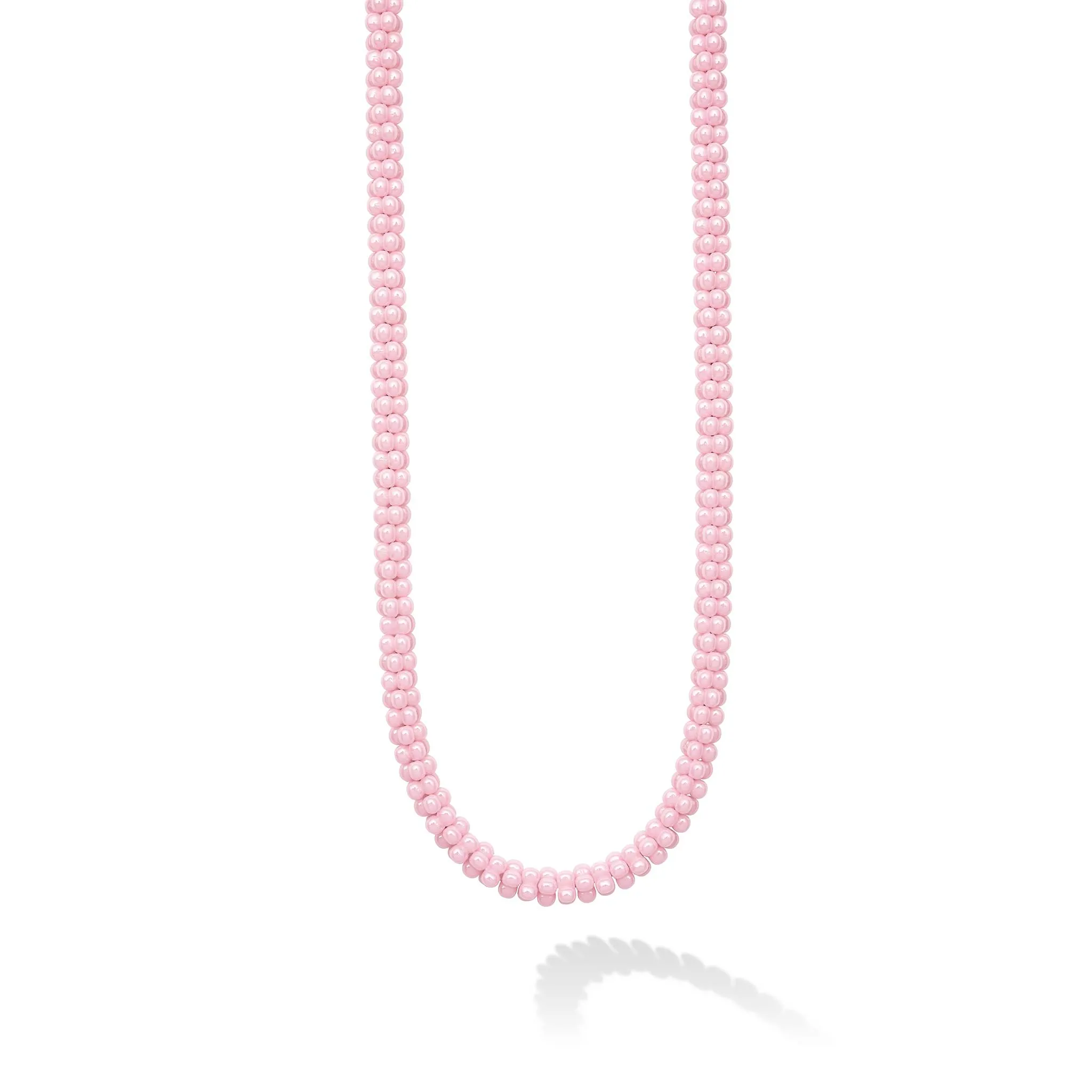 Pink Caviar Pink Ceramic Beaded Necklace | 5mm sold by LAGOS