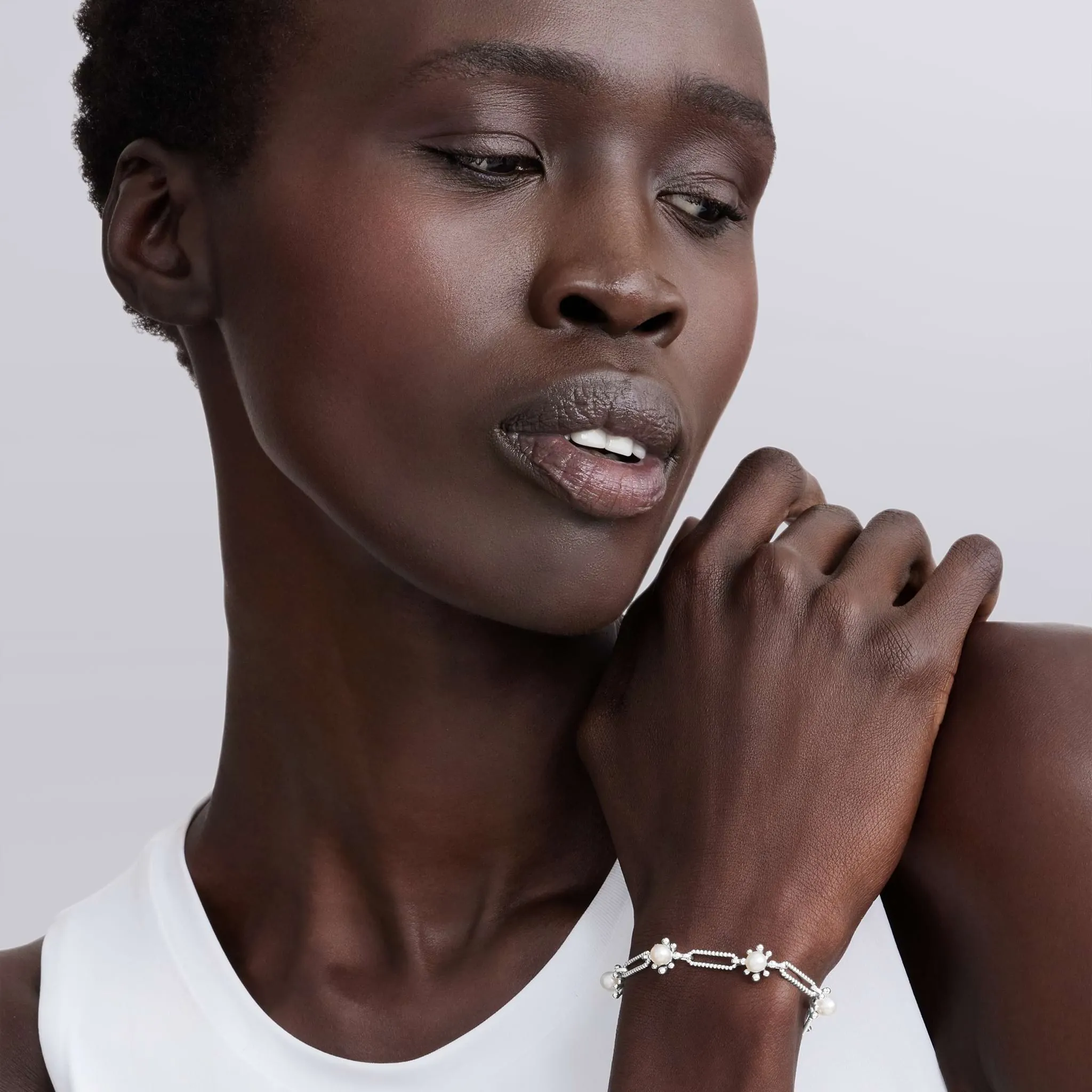 Luna Fleur Pearl Link Bracelet sold by LAGOS product image thumbnail 2