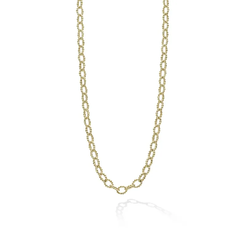 Signature Caviar 18K Gold Small Link Necklace (studio) sold by LAGOS