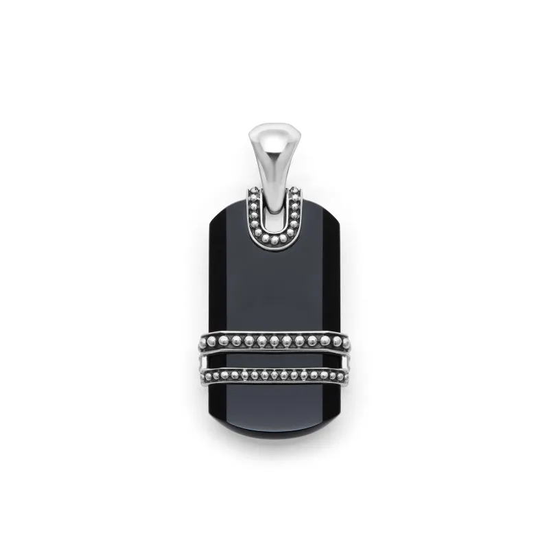 Anthem Black Agate Tag Amulet sold by LAGOS