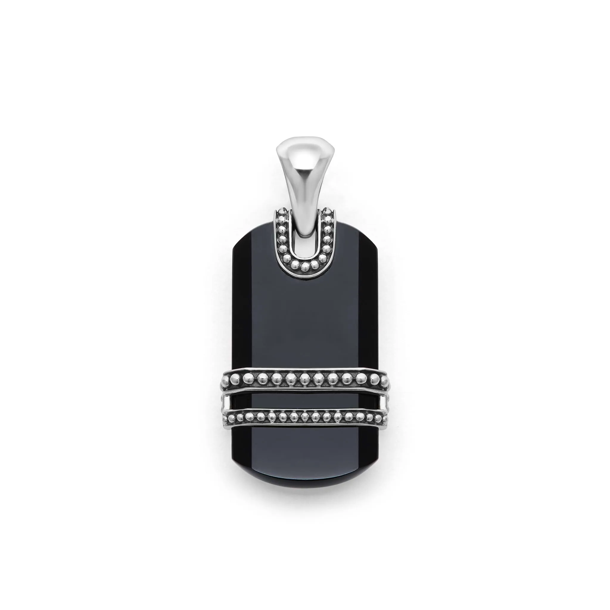 Anthem Black Agate Tag Amulet sold by LAGOS
