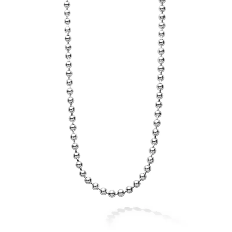 Signature Caviar Silver Beaded Necklace sold by LAGOS