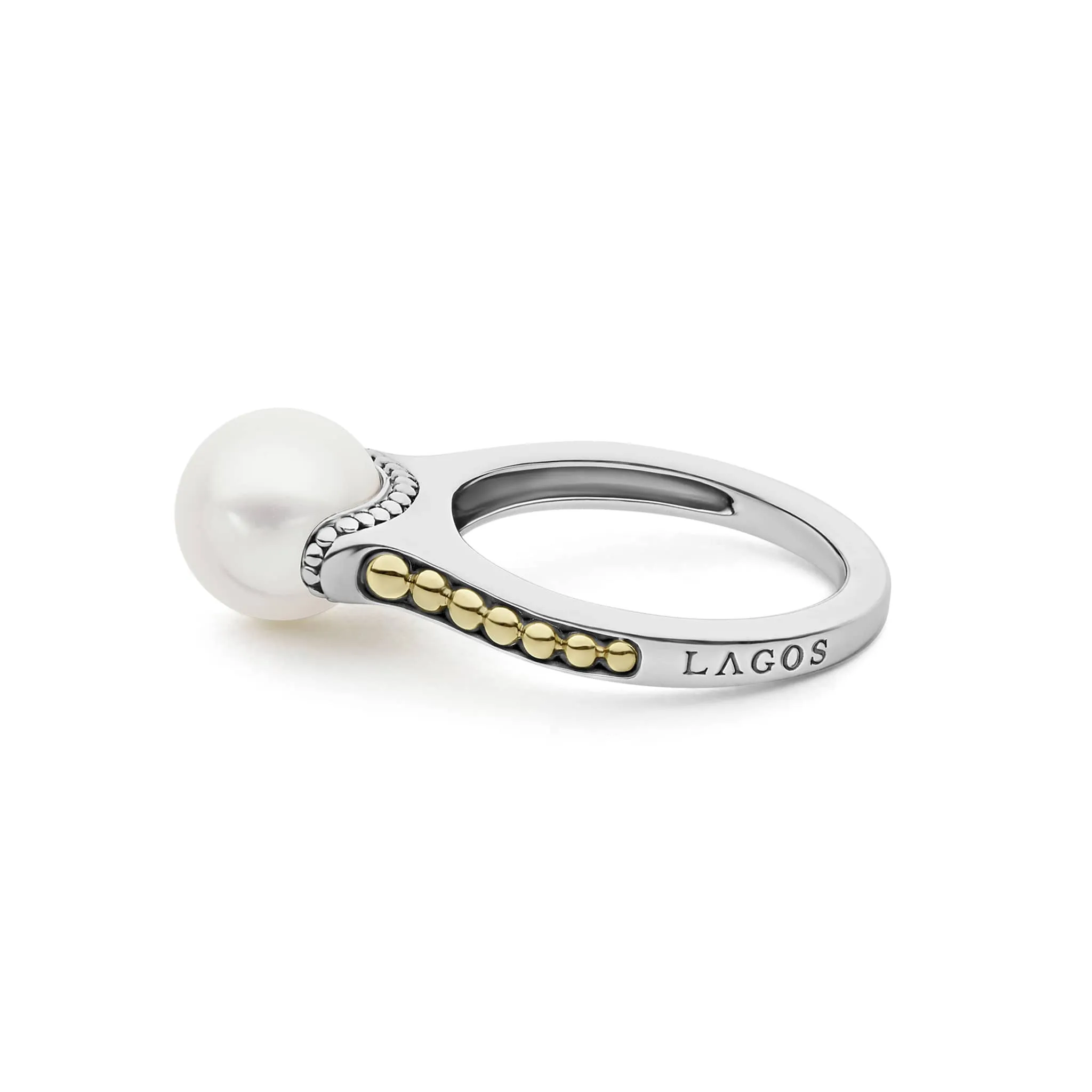 Luna Two-Tone Pearl Ring sold by LAGOS product image thumbnail 4